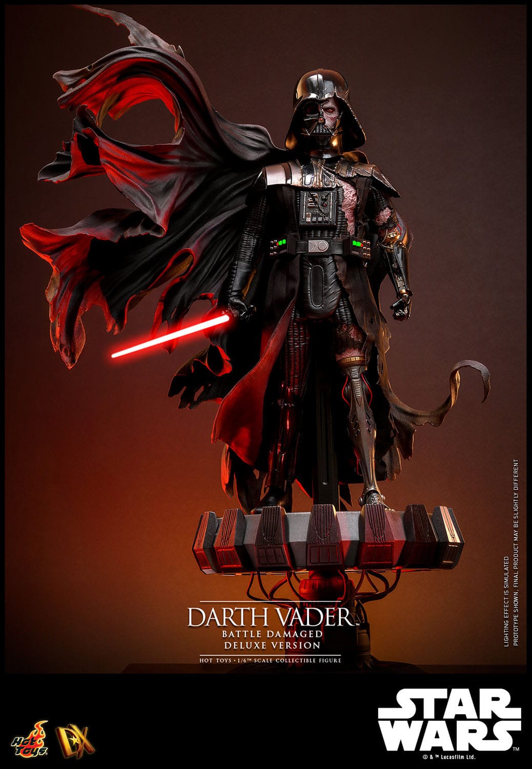 Hot Toys Star Wars Deluxe 1/6th Scale Collectible Action Figure of Battle - Damaged Darth Vader