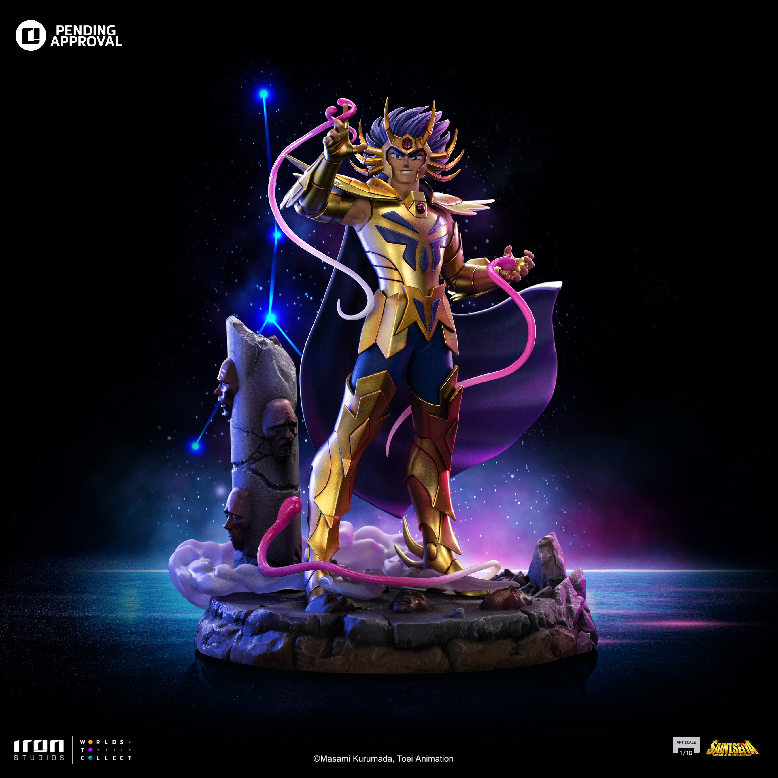 Limited Edition 1/10 Art Scale Iron Studios Saint Seiya Cancer Deathmask Statue for Collectors