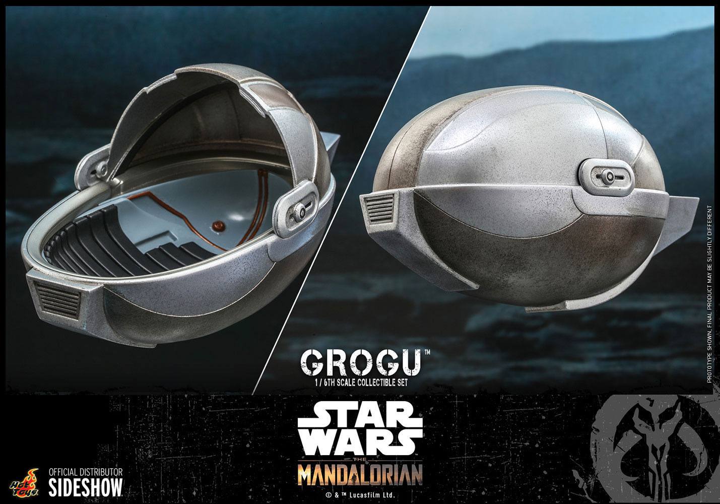 Hot Toys 1/6 Scale Collectible Figure Set of Grogu from Star Wars The Mandalorian