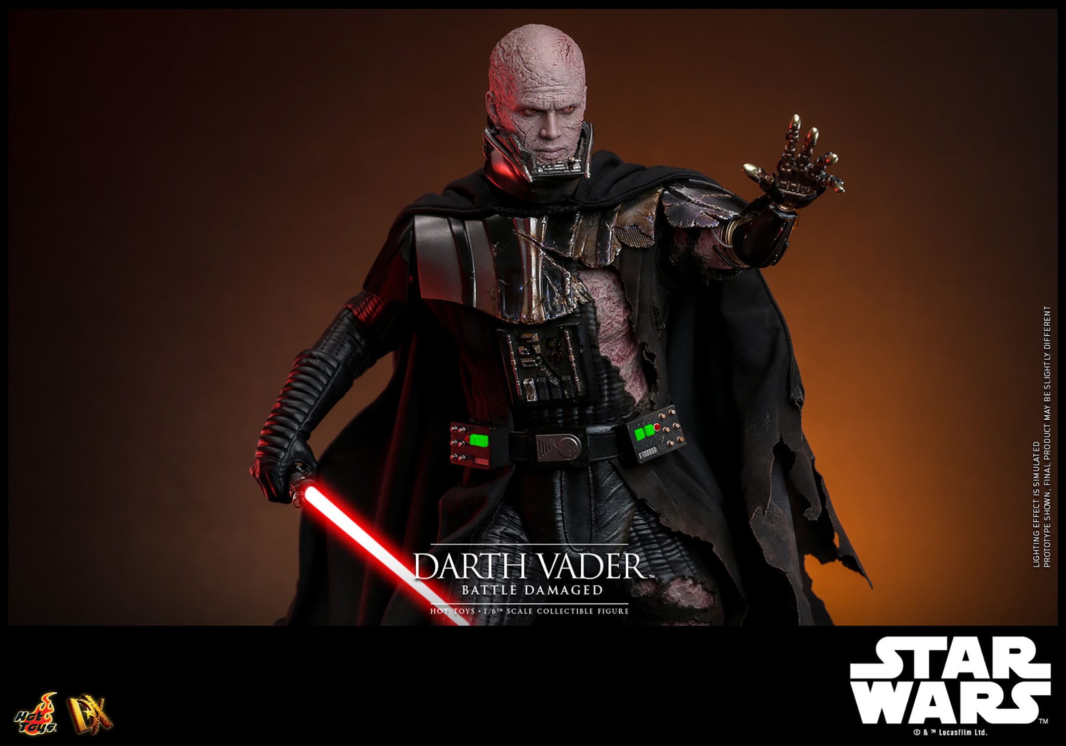 Hot Toys 1/6th Scale Battle-Damaged Star Wars Darth Vader Collectible Figure