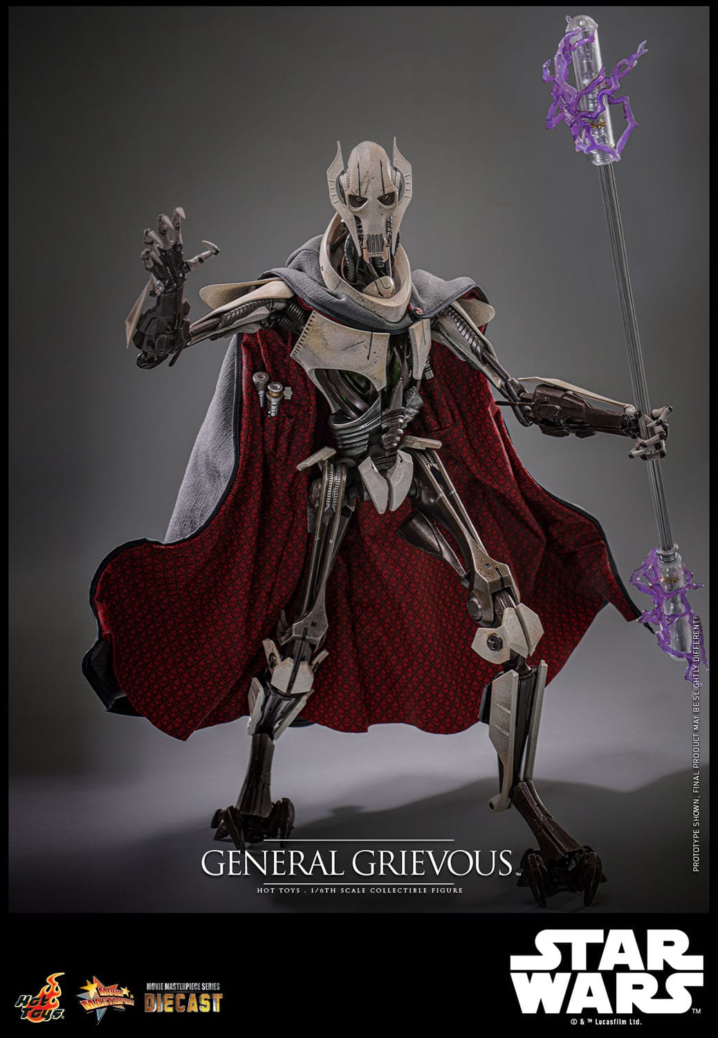 Hot Toys Highly Detailed 1/6th Scale Collectible Figure of General Grievous from Star Wars: Revenge of the Sith