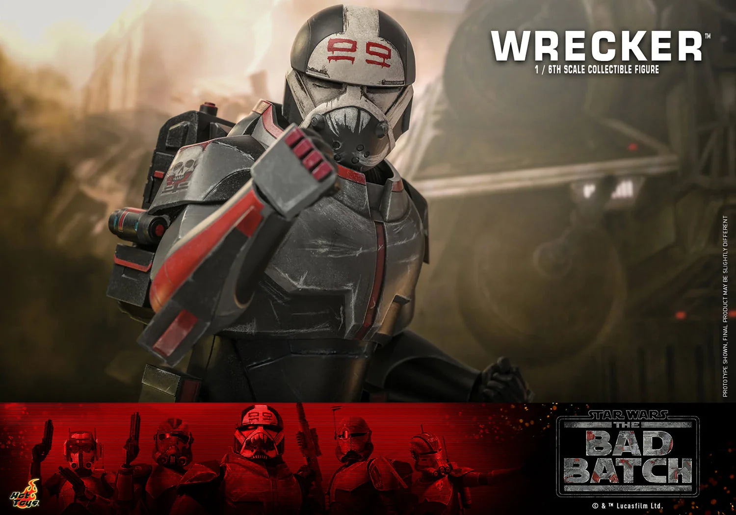 Hot Toys Highly Detailed 1/6th Scale Collectible Figure of Wrecker from Star Wars The Bad Batch