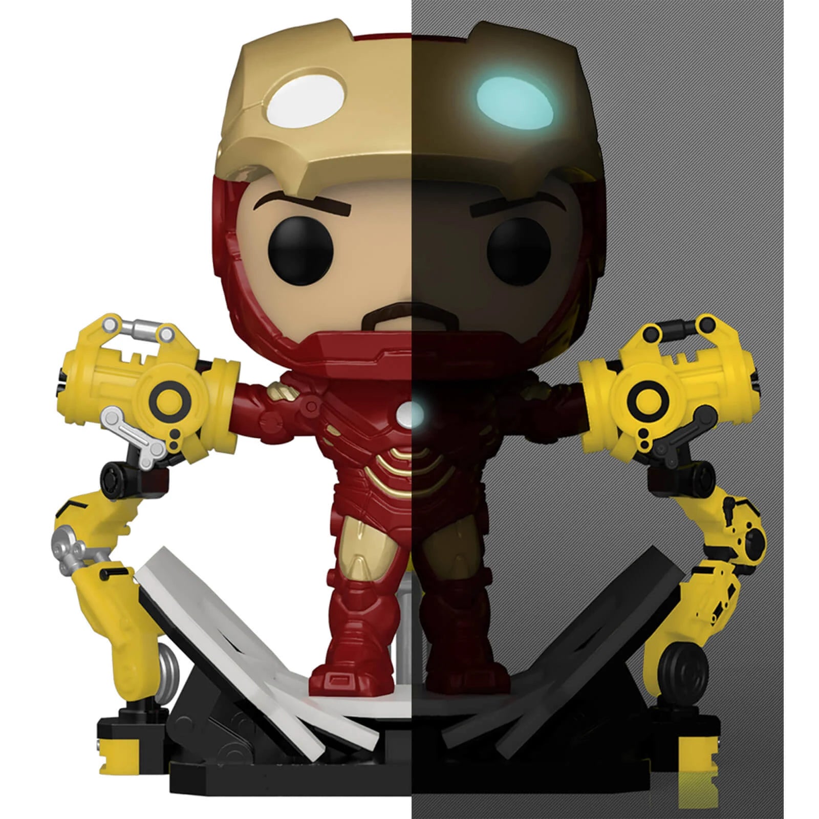Exclusive Iron Man 2 Iron Man with Gantry (Glow in the Dark) Collectible Funko POP! Figure from PX Previews