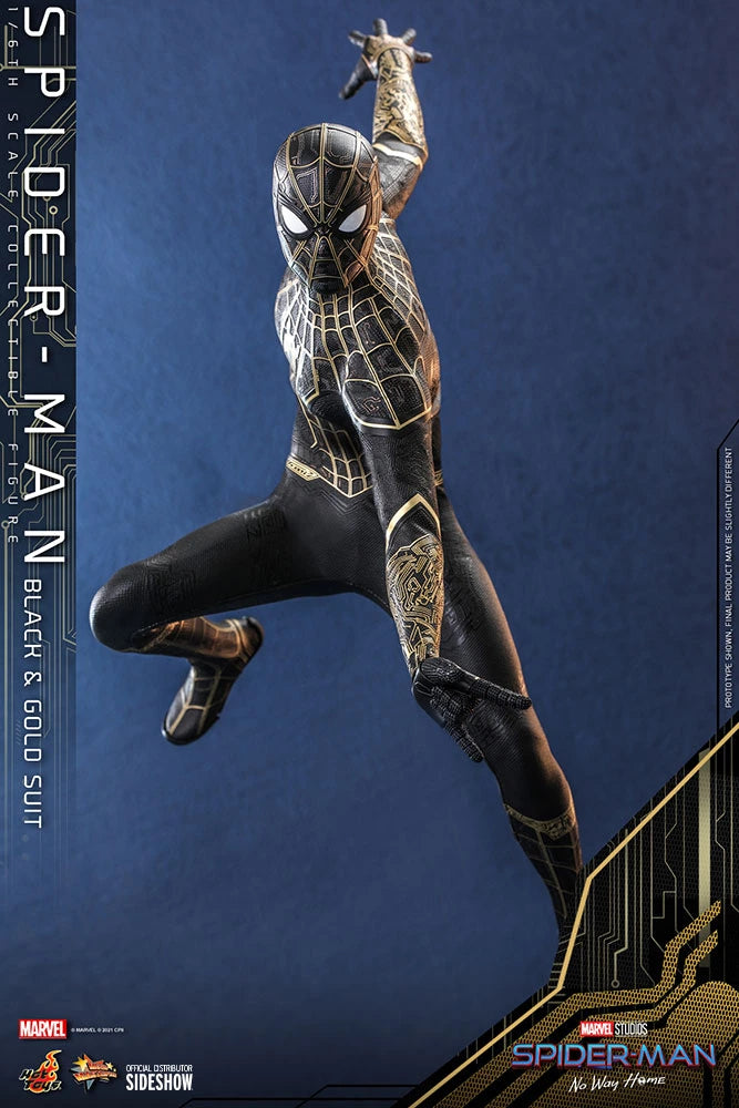 Hot Toys 1/6 Scale Movie Masterpiece Spider-Man in Black & Gold Suit from No Way Home