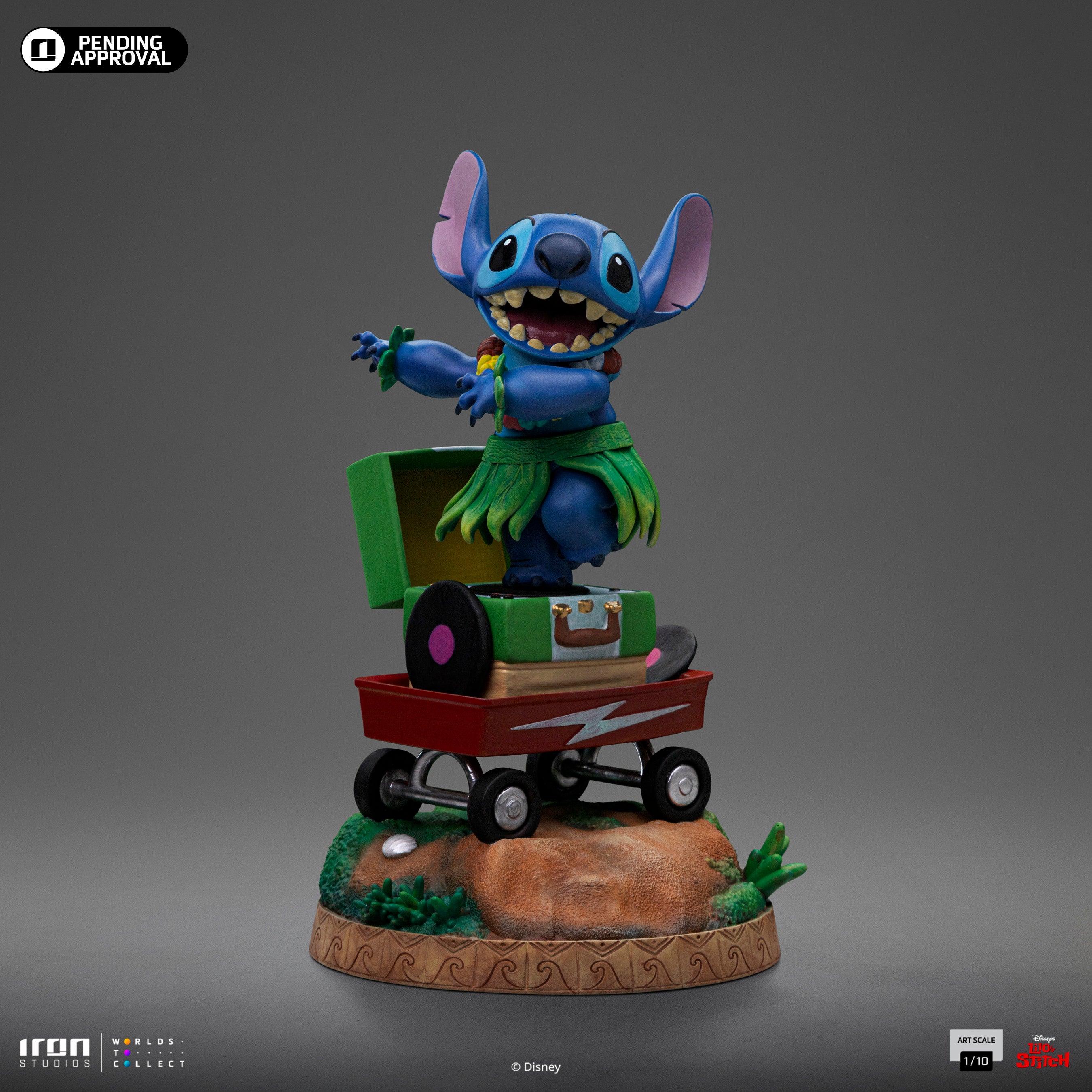 Limited Edition Iron Studios 1/10 Art Scale Statue of Stitch in Hula Costume from Lilo & Stitch