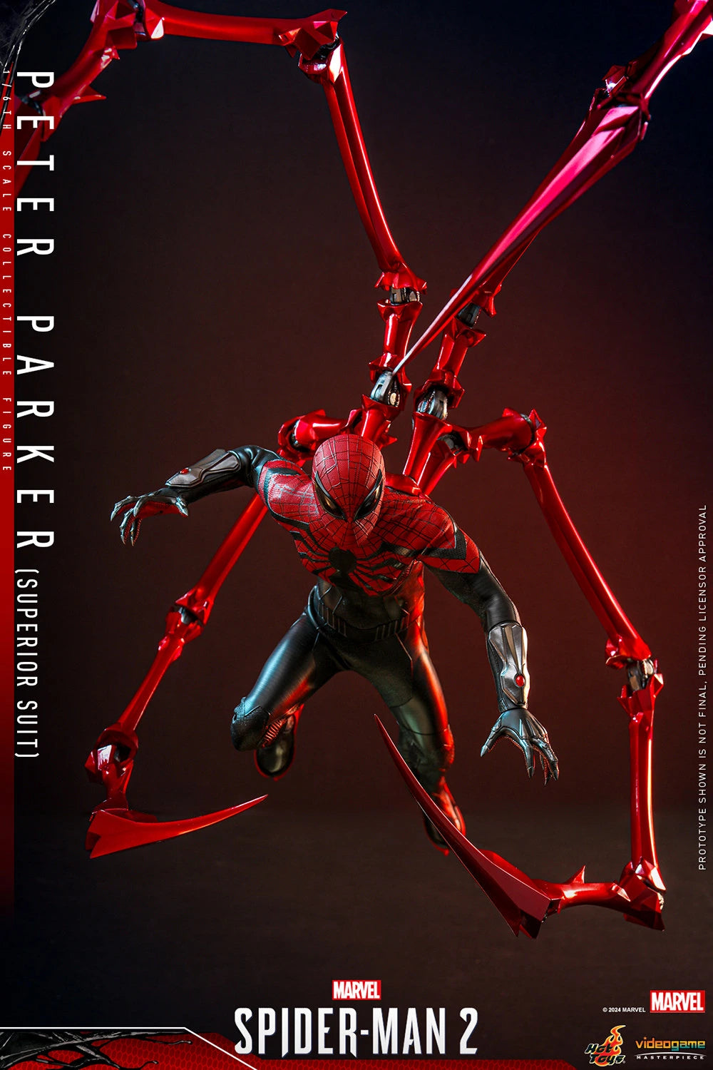 Hot Toys Collectible 1/6th Scale Figure of Marvel's Spider - Man 2 Spider - Man in Superior Suit