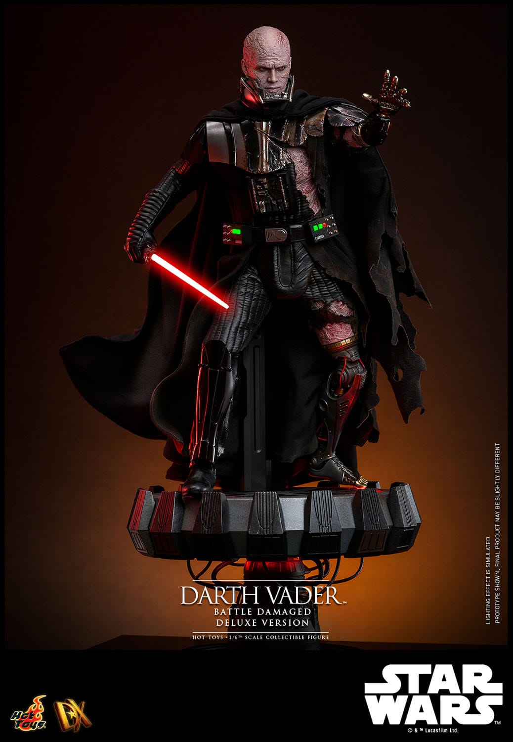Hot Toys Star Wars Deluxe 1/6th Scale Collectible Action Figure of Battle - Damaged Darth Vader