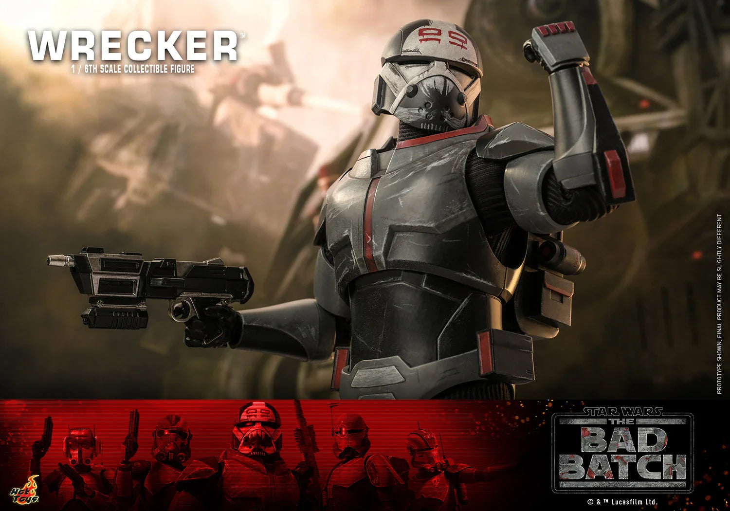 Hot Toys Highly Detailed 1/6th Scale Collectible Figure of Wrecker from Star Wars The Bad Batch