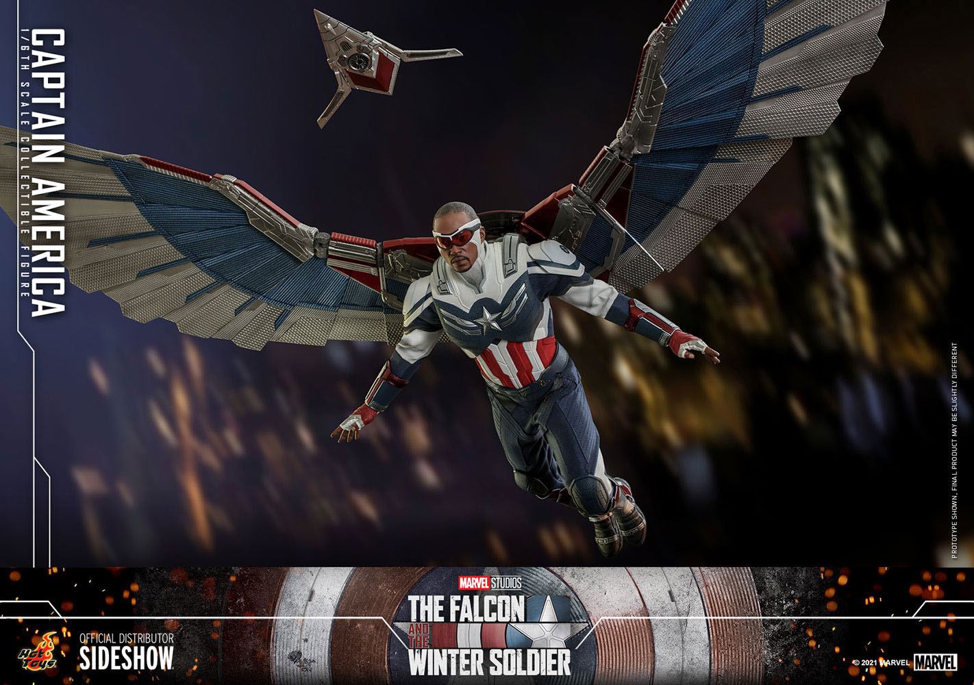 Hot Toys 1/6 Scale Captain America Sam Wilson Figure from The Falcon and the Winter Soldier