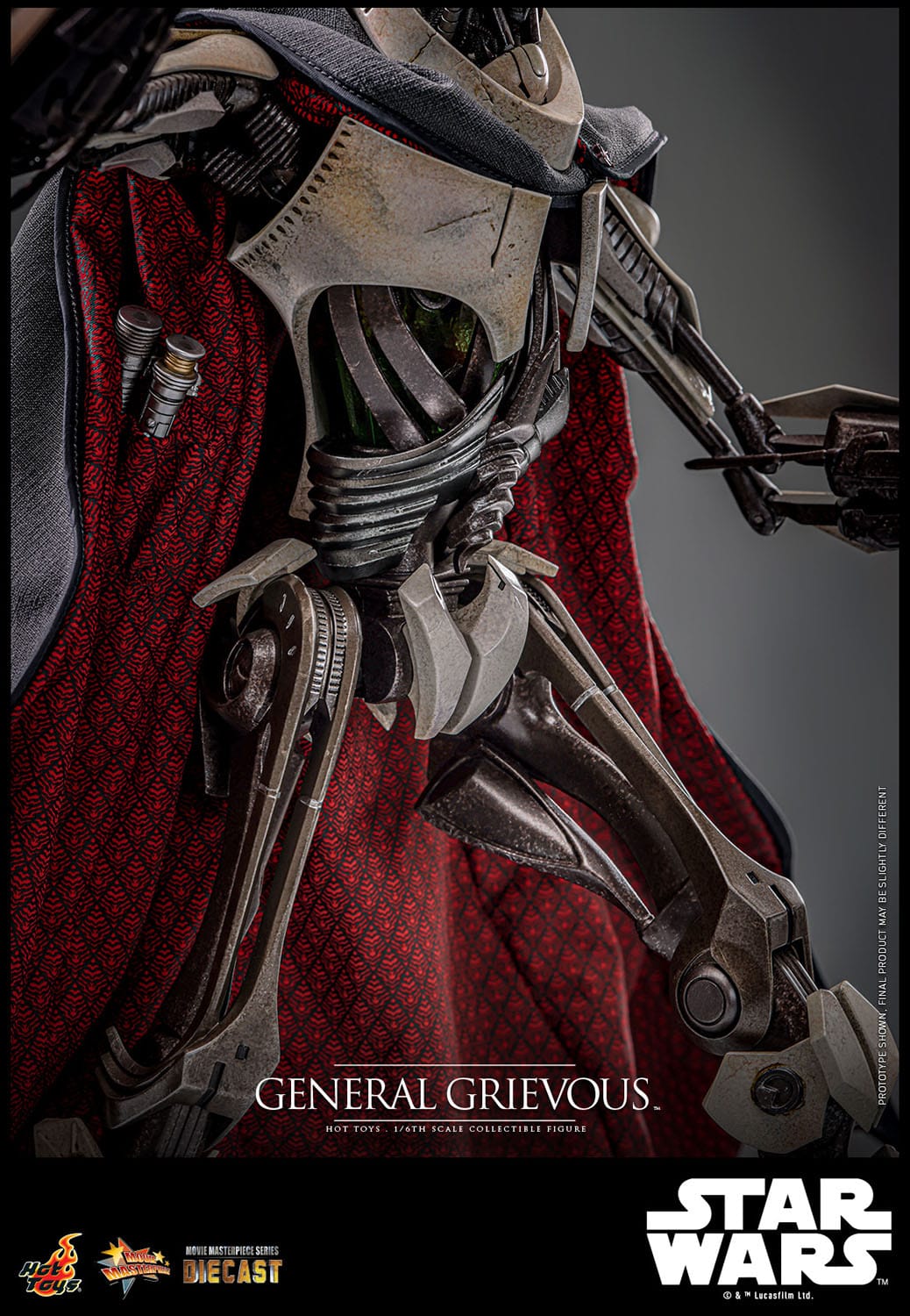 Hot Toys Highly Detailed 1/6th Scale Collectible Figure of General Grievous from Star Wars: Revenge of the Sith