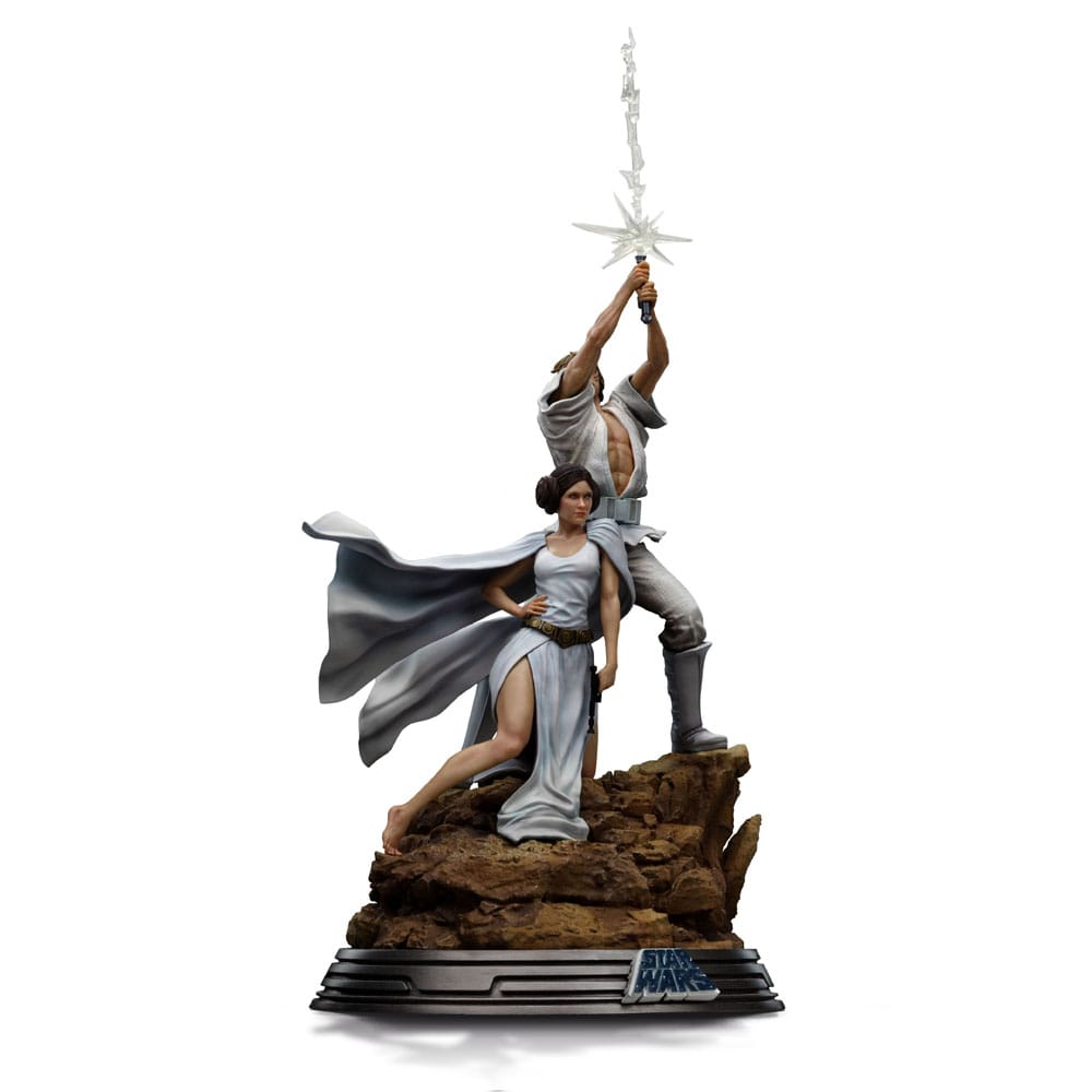 Iron Studio Star Wars: A New Hope Deluxe 1/10 Art Scale Limited Edition Collectible Statue of Luke Skywalker and Princess Leia Organa