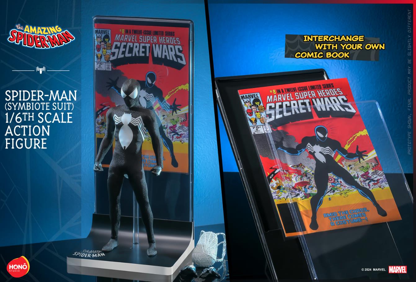 Hot Toys Hono Studio 1/6th Scale Collectible Marvel Spider Man Action Figure with Symbiote Suit