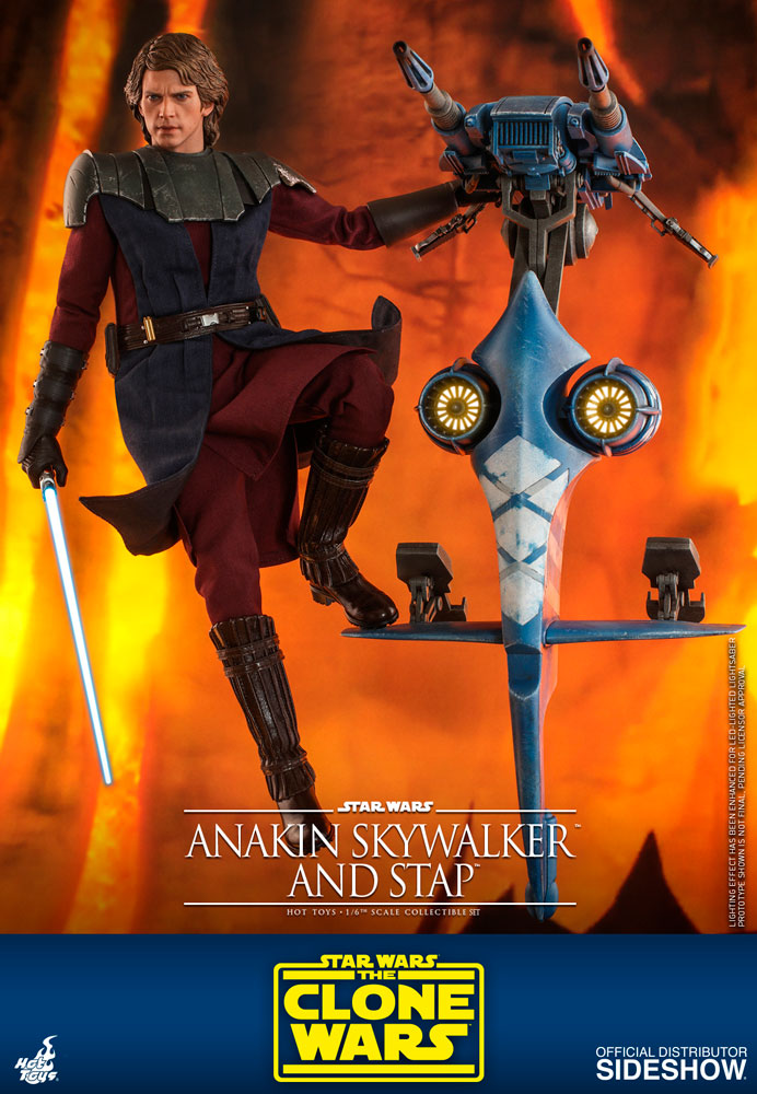 Hot Toys 1/6 Scale Star Wars The Clone Wars Anakin Skywalker & STAP Collectible Set