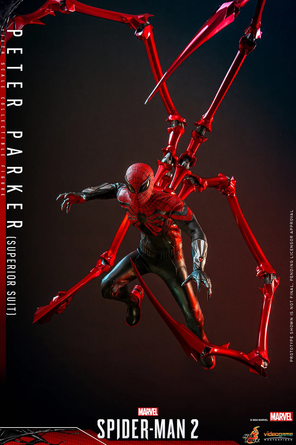 Hot Toys Collectible 1/6th Scale Figure of Marvel's Spider - Man 2 Spider - Man in Superior Suit