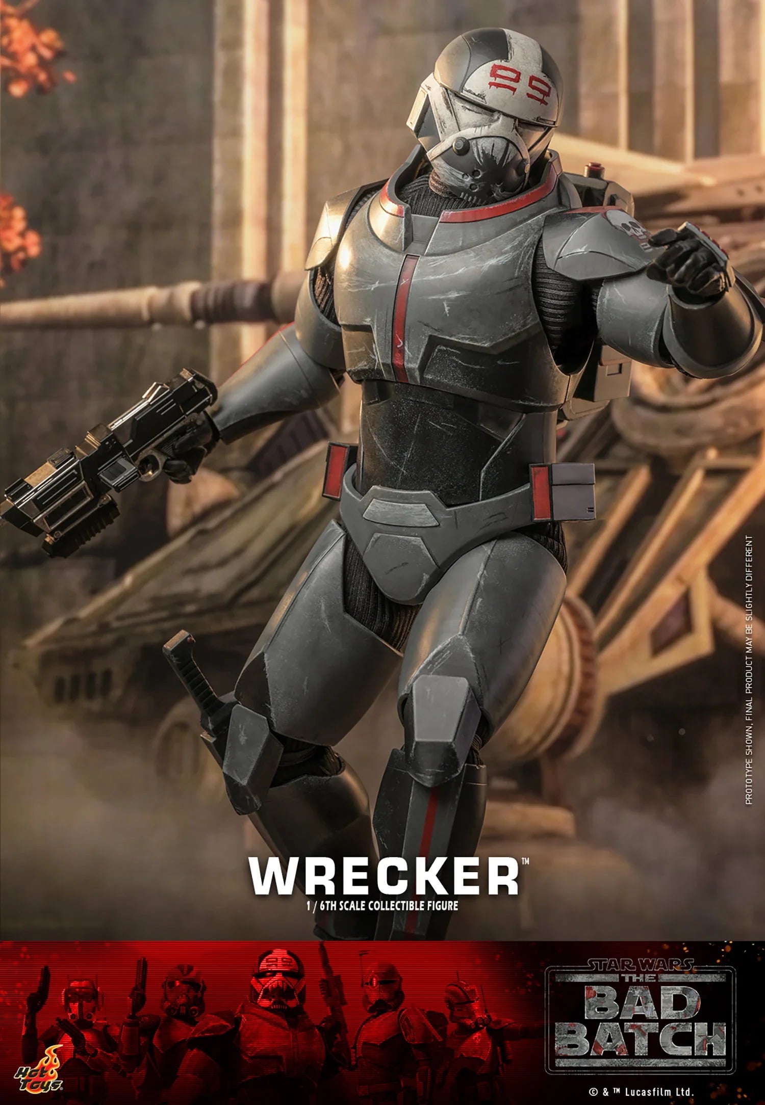 Hot Toys Highly Detailed 1/6th Scale Collectible Figure of Wrecker from Star Wars The Bad Batch