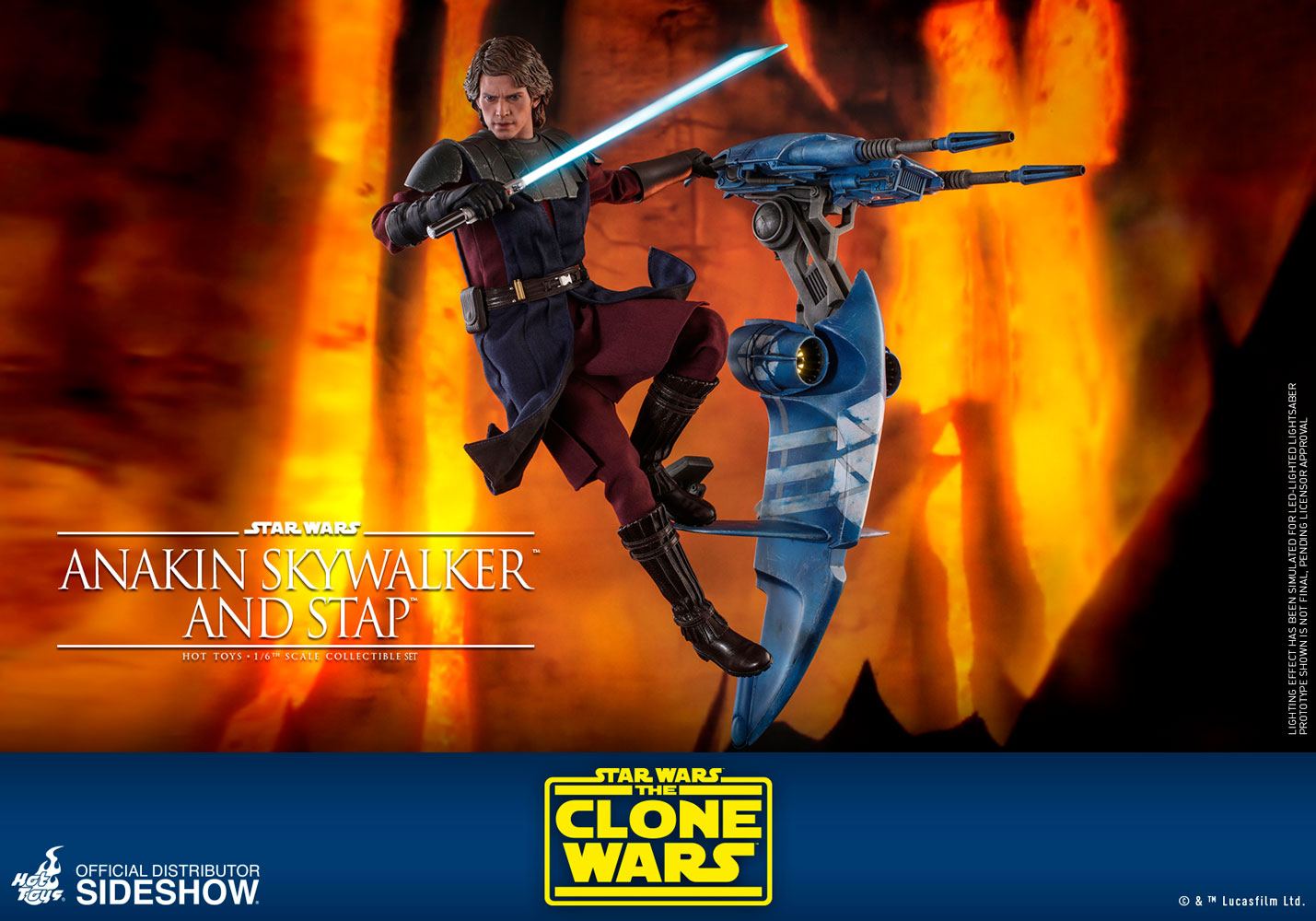 Hot Toys 1/6 Scale Star Wars The Clone Wars Anakin Skywalker & STAP Collectible Set
