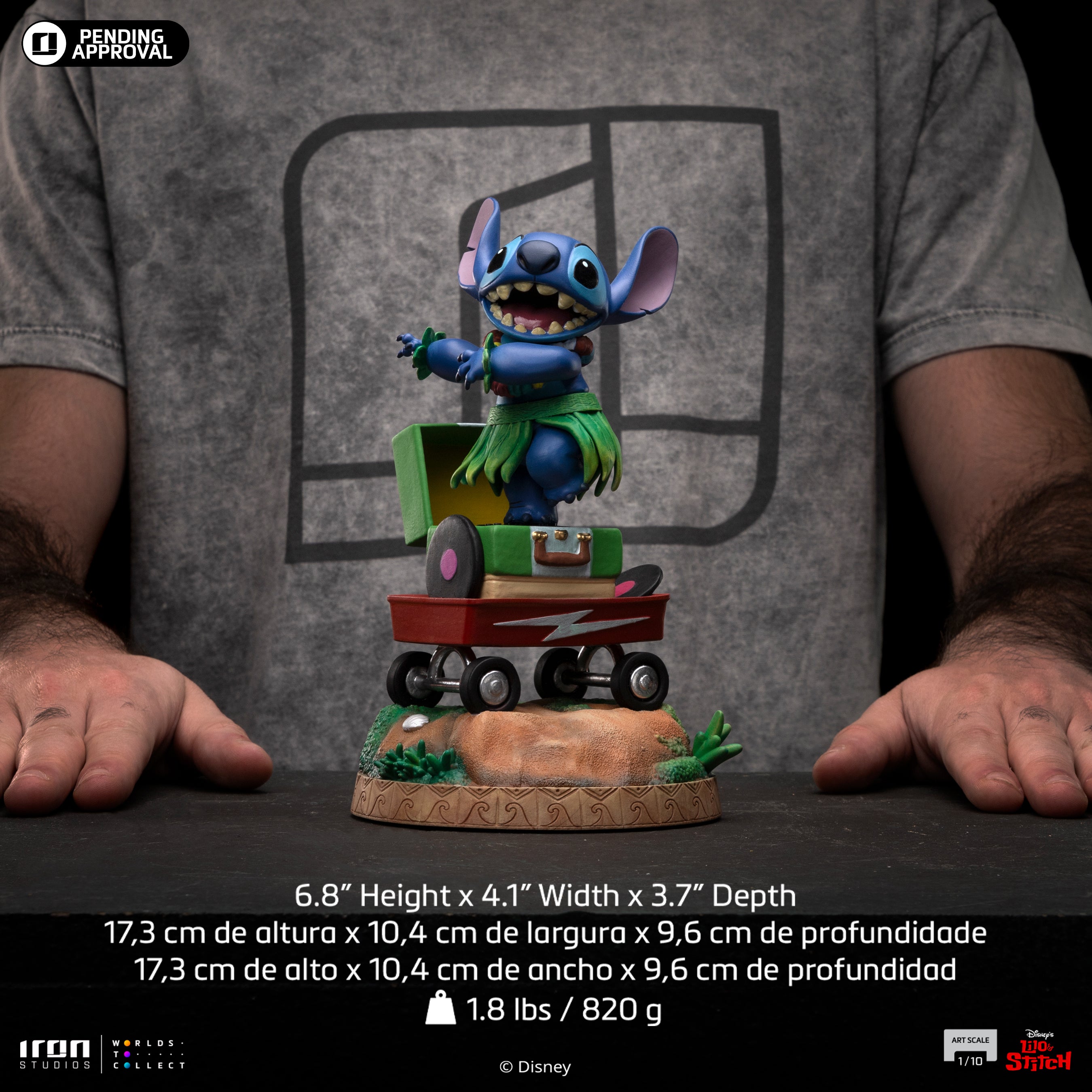 Limited Edition Iron Studios 1/10 Art Scale Statue of Stitch in Hula Costume from Lilo & Stitch
