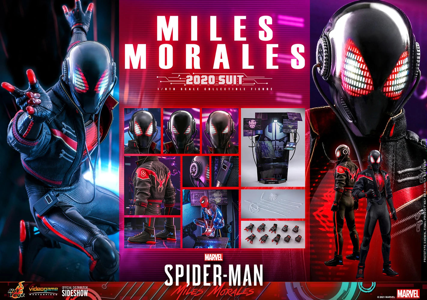 Hot Toys Collectible 1/6th Scale Action Figure of Miles Morales in 2020 Suit from Spider-Man Into the Spider-Verse