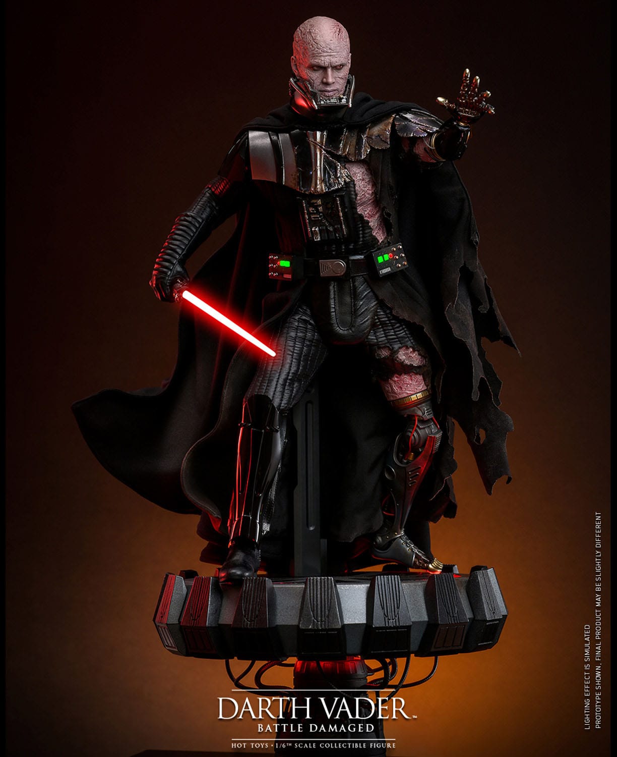 Hot Toys 1/6th Scale Battle-Damaged Star Wars Darth Vader Collectible Figure