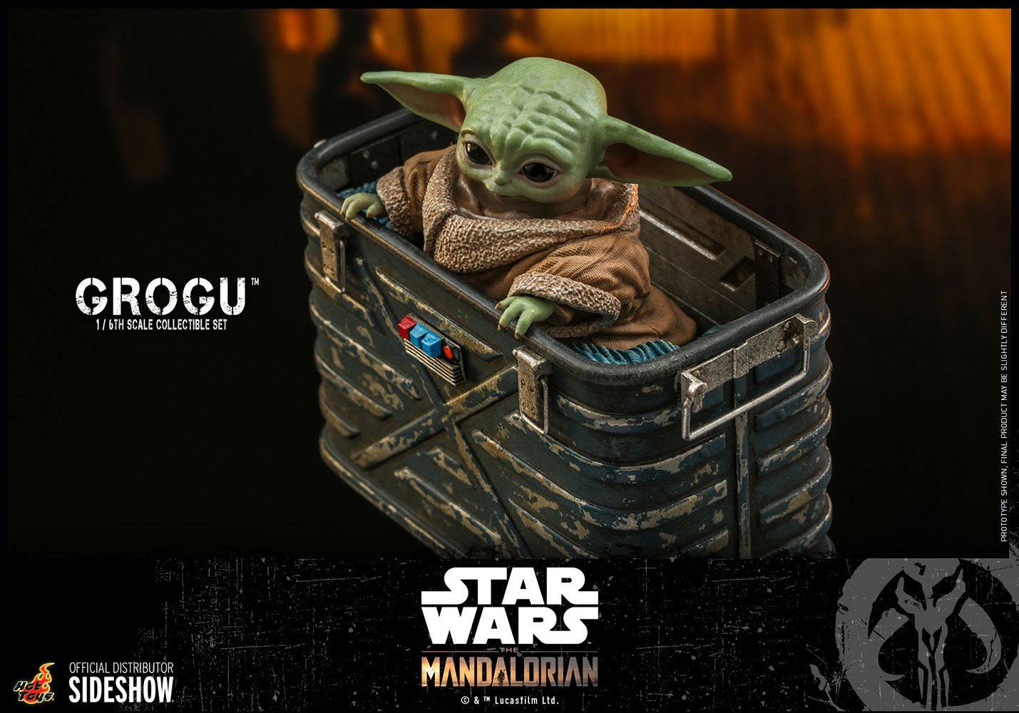 Hot Toys 1/6 Scale Collectible Figure Set of Grogu from Star Wars The Mandalorian