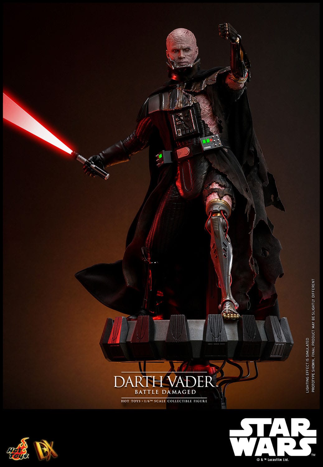 Hot Toys 1/6th Scale Battle-Damaged Star Wars Darth Vader Collectible Figure