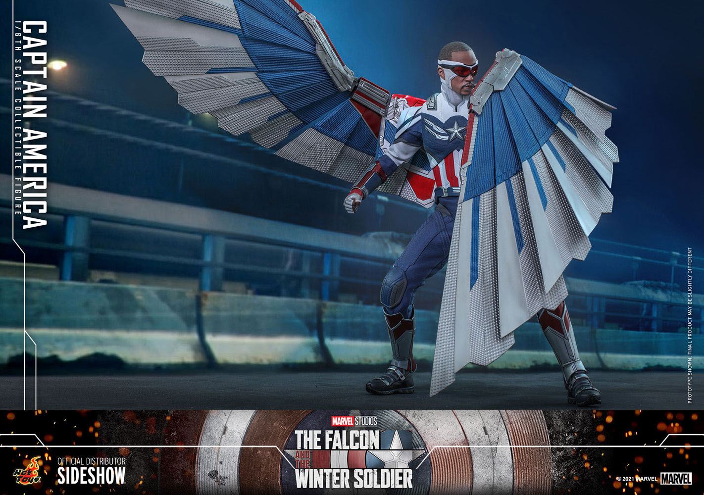 Hot Toys 1/6 Scale Captain America Sam Wilson Figure from The Falcon and the Winter Soldier