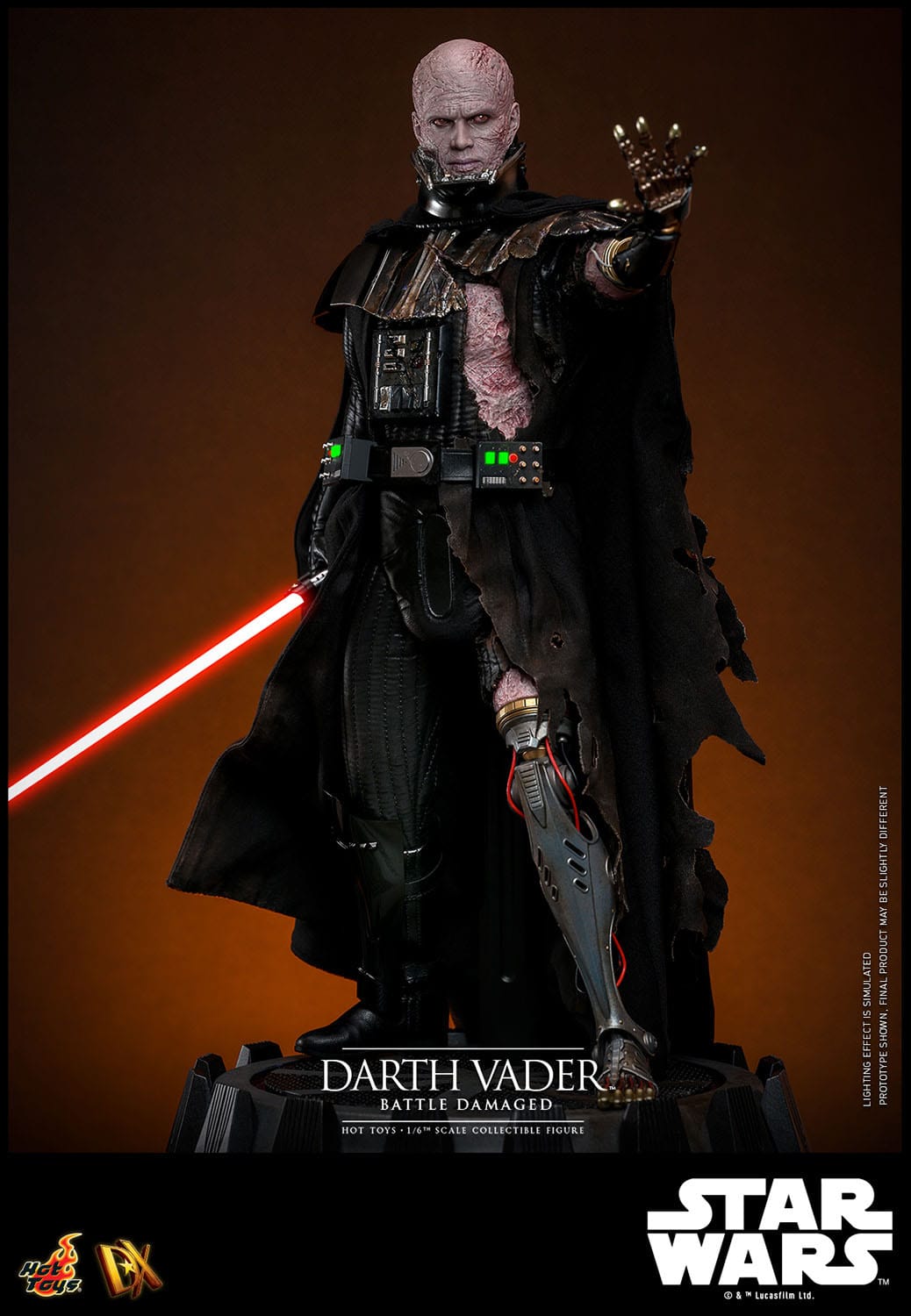 Hot Toys 1/6th Scale Battle-Damaged Star Wars Darth Vader Collectible Figure