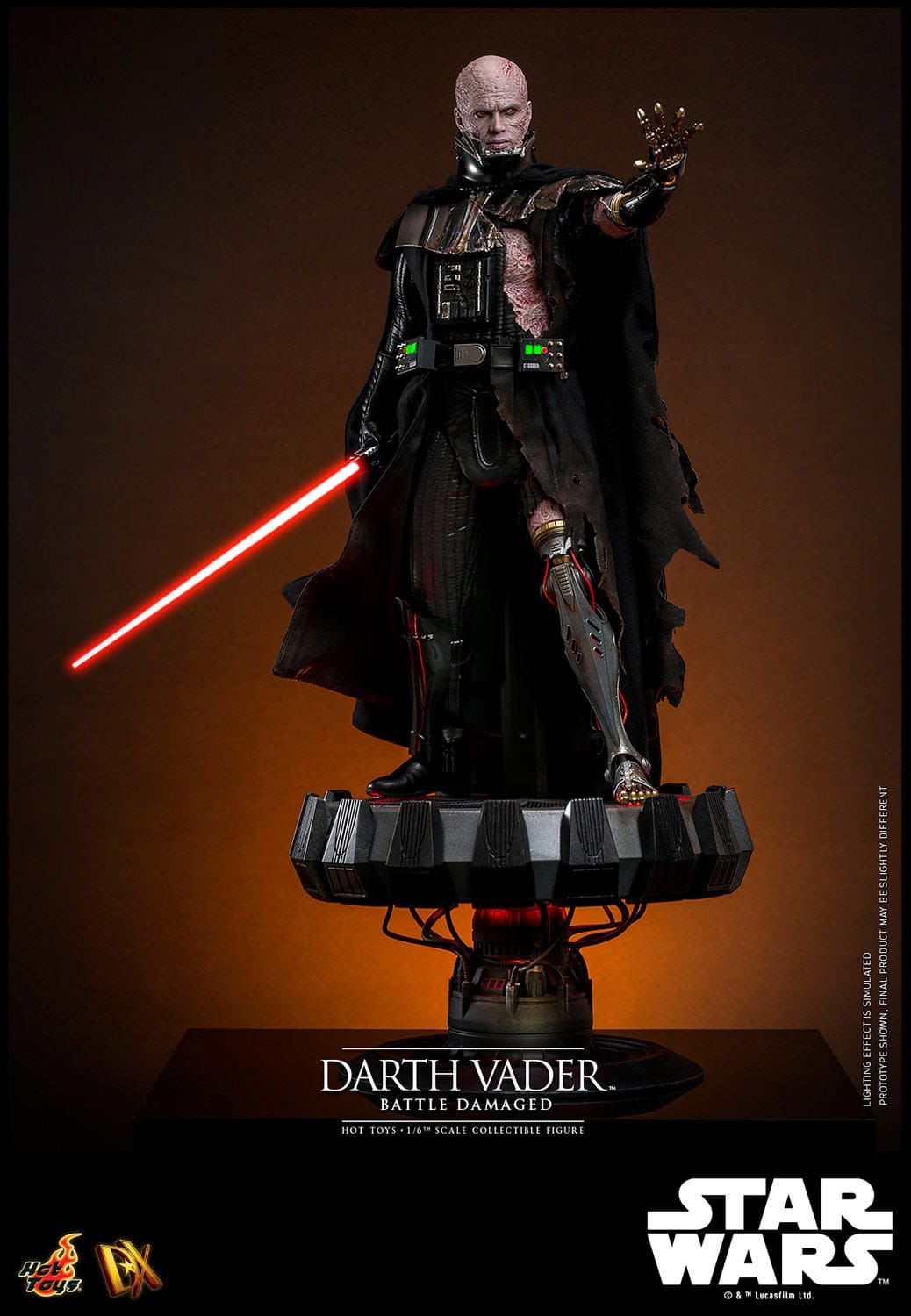 Hot Toys 1/6th Scale Battle-Damaged Star Wars Darth Vader Collectible Figure