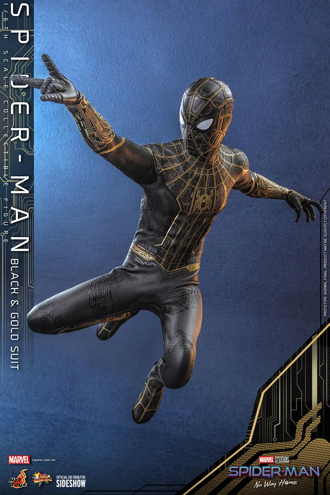 Hot Toys 1/6 Scale Movie Masterpiece Spider-Man in Black & Gold Suit from No Way Home