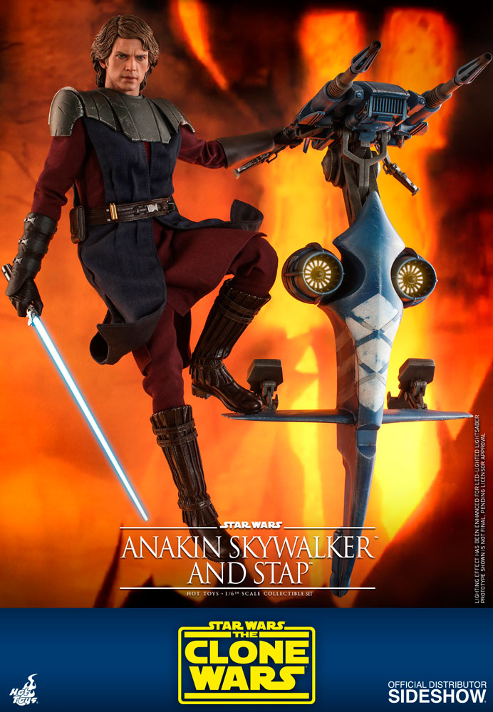 Hot Toys 1/6 Scale Star Wars The Clone Wars Anakin Skywalker & STAP Collectible Set