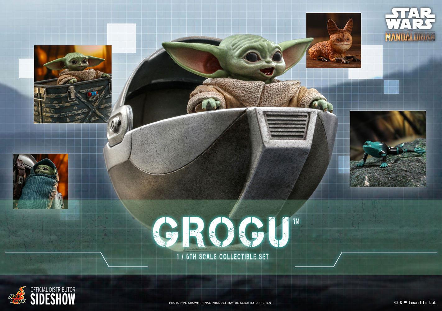 Hot Toys 1/6 Scale Collectible Figure Set of Grogu from Star Wars The Mandalorian