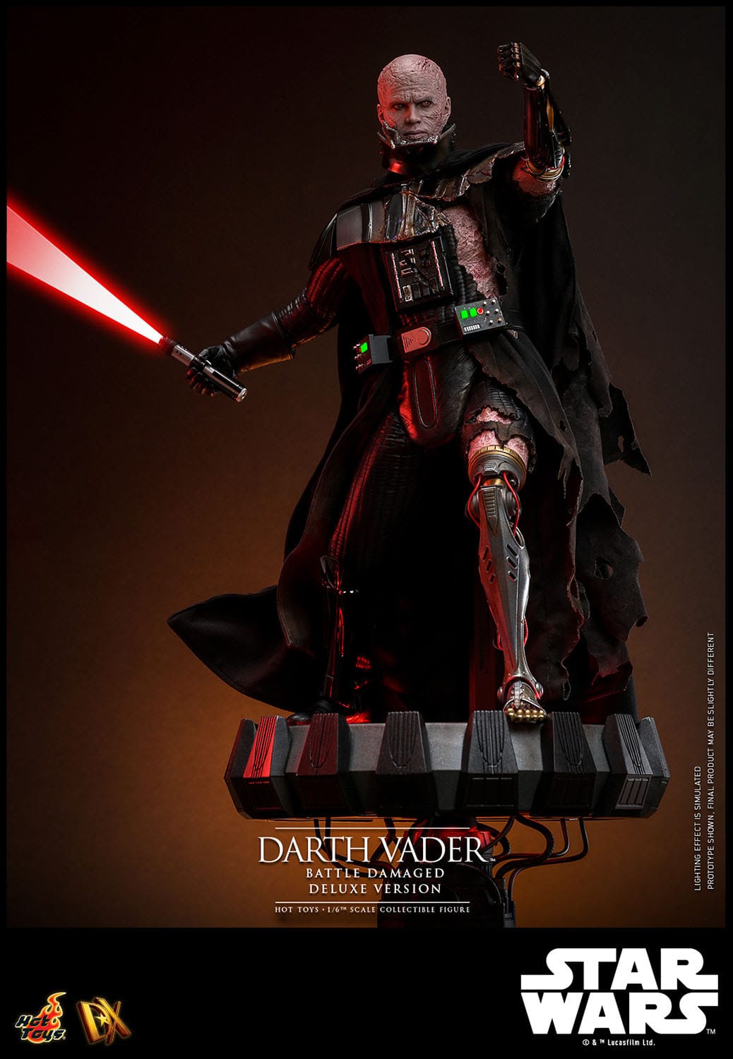Hot Toys Star Wars Deluxe 1/6th Scale Collectible Action Figure of Battle - Damaged Darth Vader