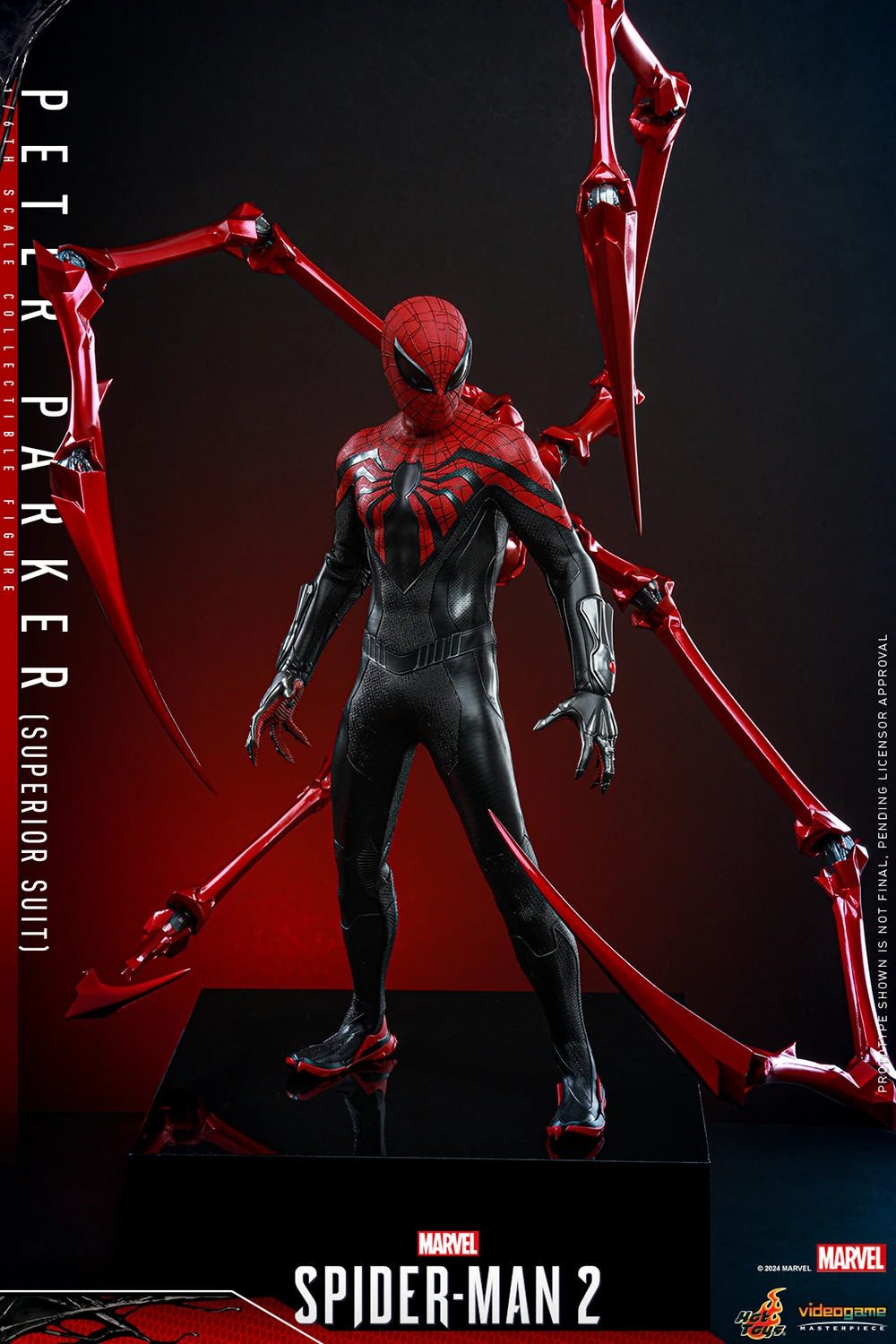 Hot Toys Collectible 1/6th Scale Figure of Marvel's Spider - Man 2 Spider - Man in Superior Suit