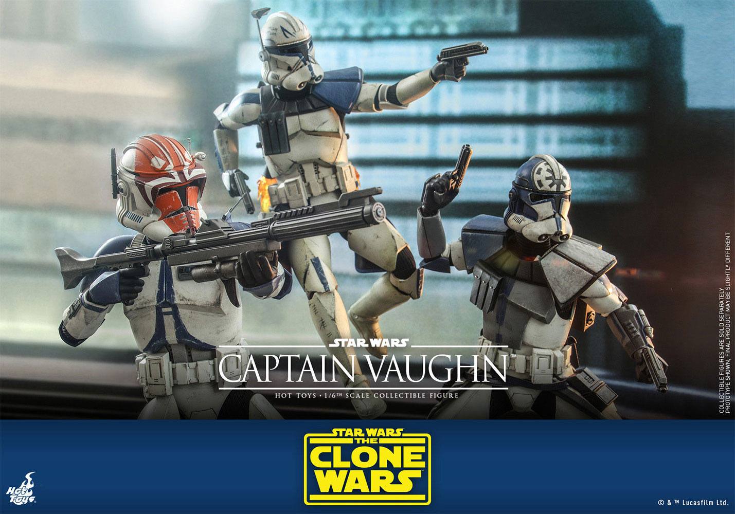Hot Toys Highly Detailed 1/6th Scale Collectible Figure of Captain Vaughn from Star Wars The Clone Wars