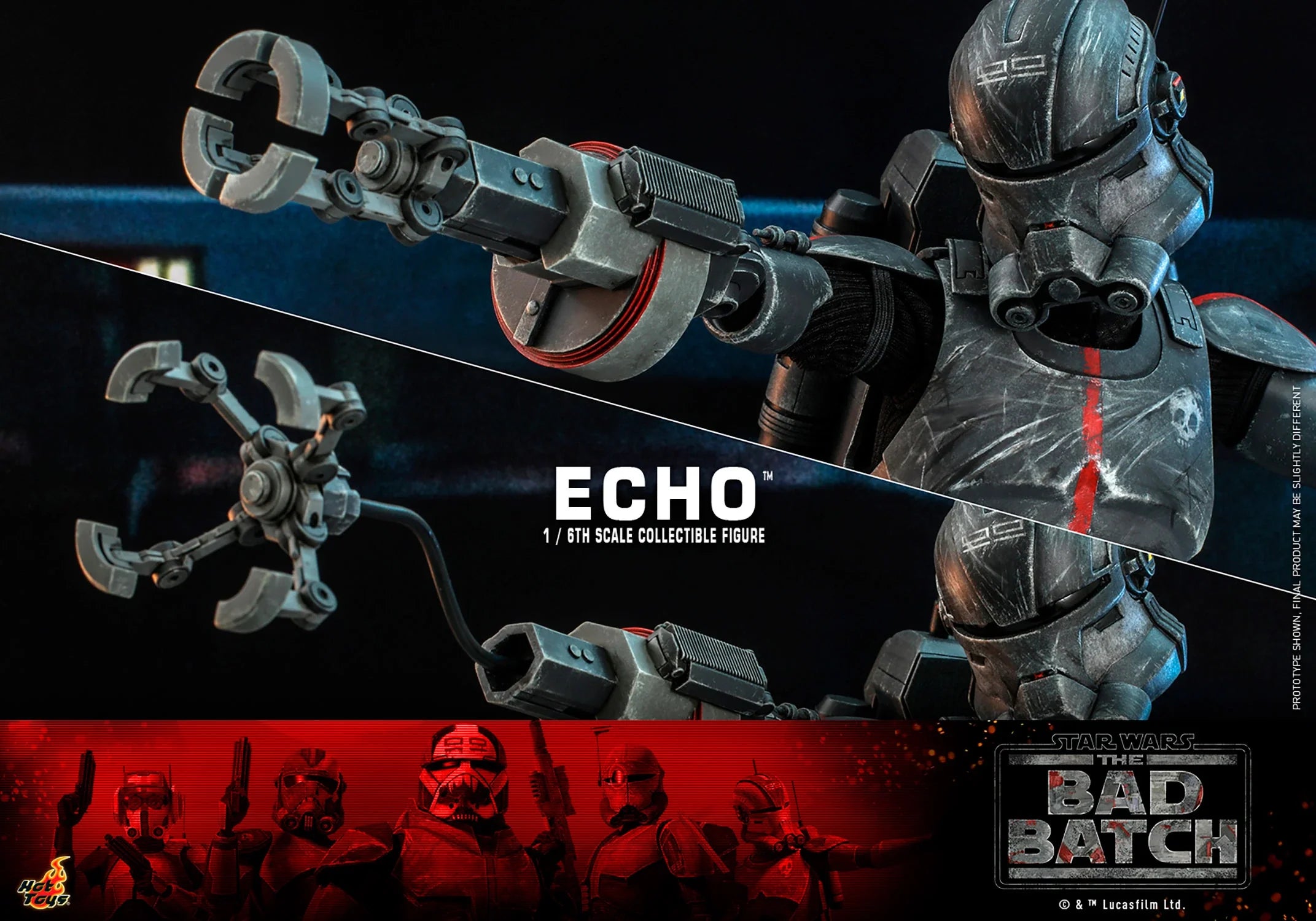 Hot Toys 1/6th Scale Collectible Star Wars The Bad Batch Echo Action Figure