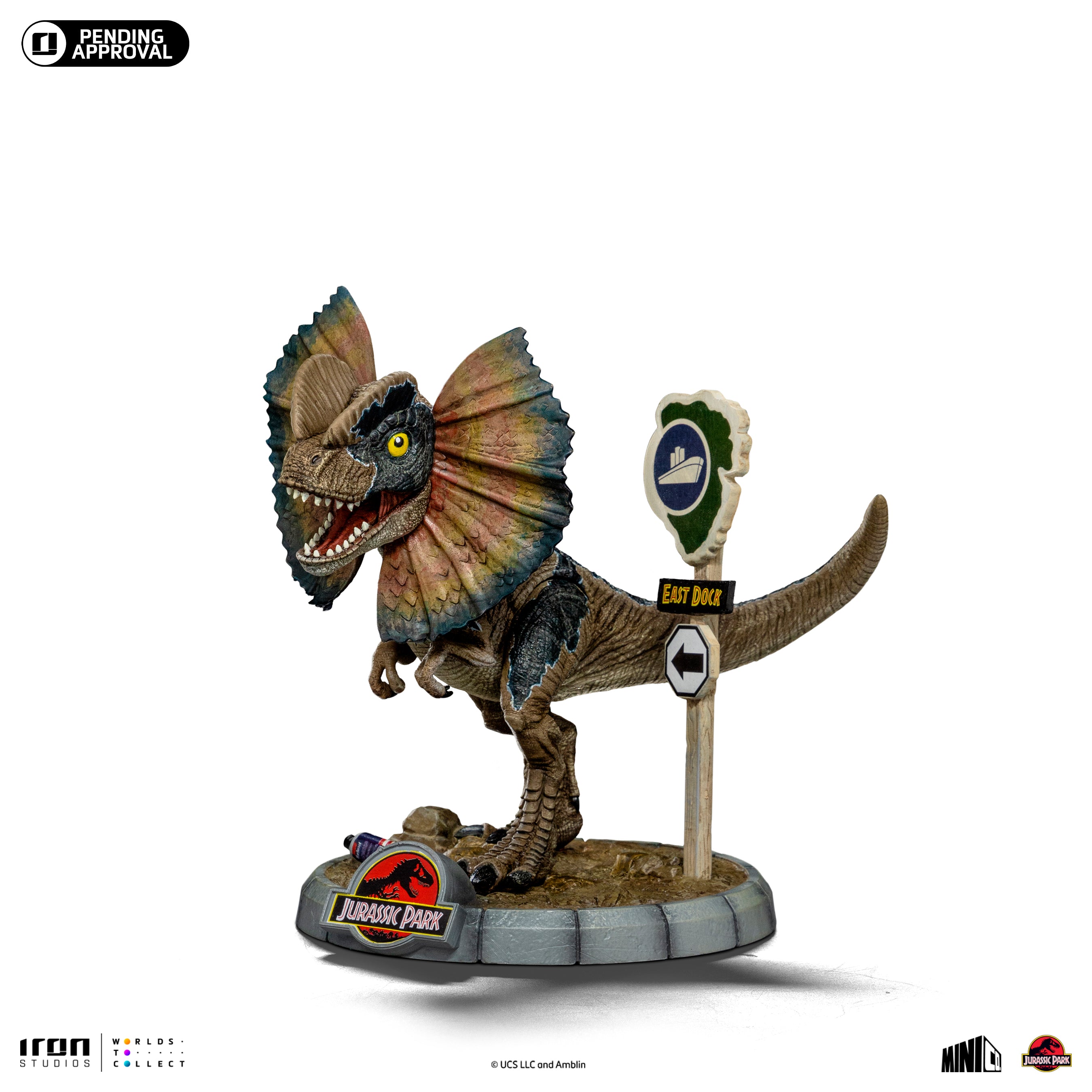 Iron Studios Limited Edition Jurassic Park Miniature Collectible (MiniCo) Dilophosaurus Figure: Pre-Order for Pending Release Estimated in Q4