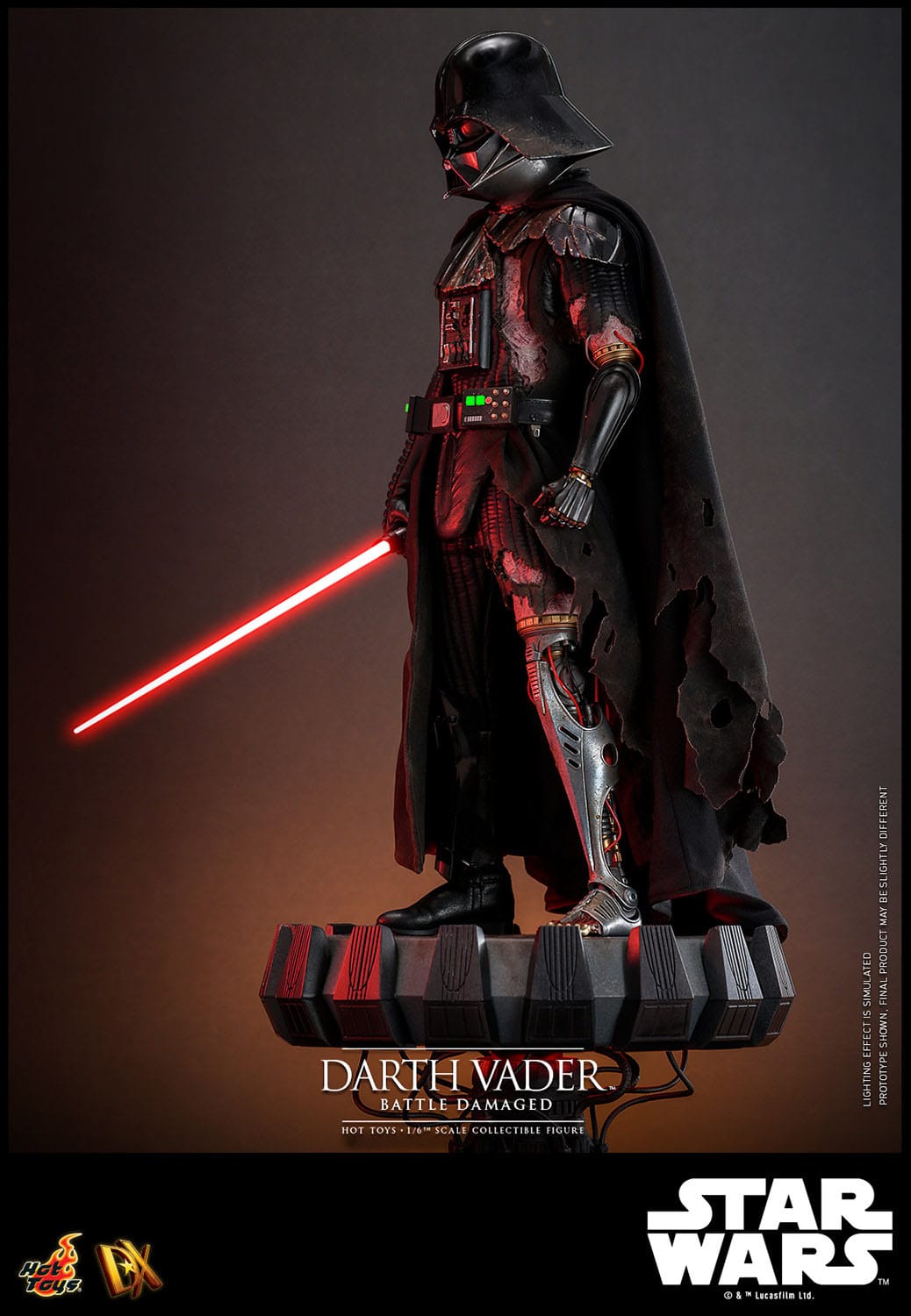 Hot Toys 1/6th Scale Battle-Damaged Star Wars Darth Vader Collectible Figure