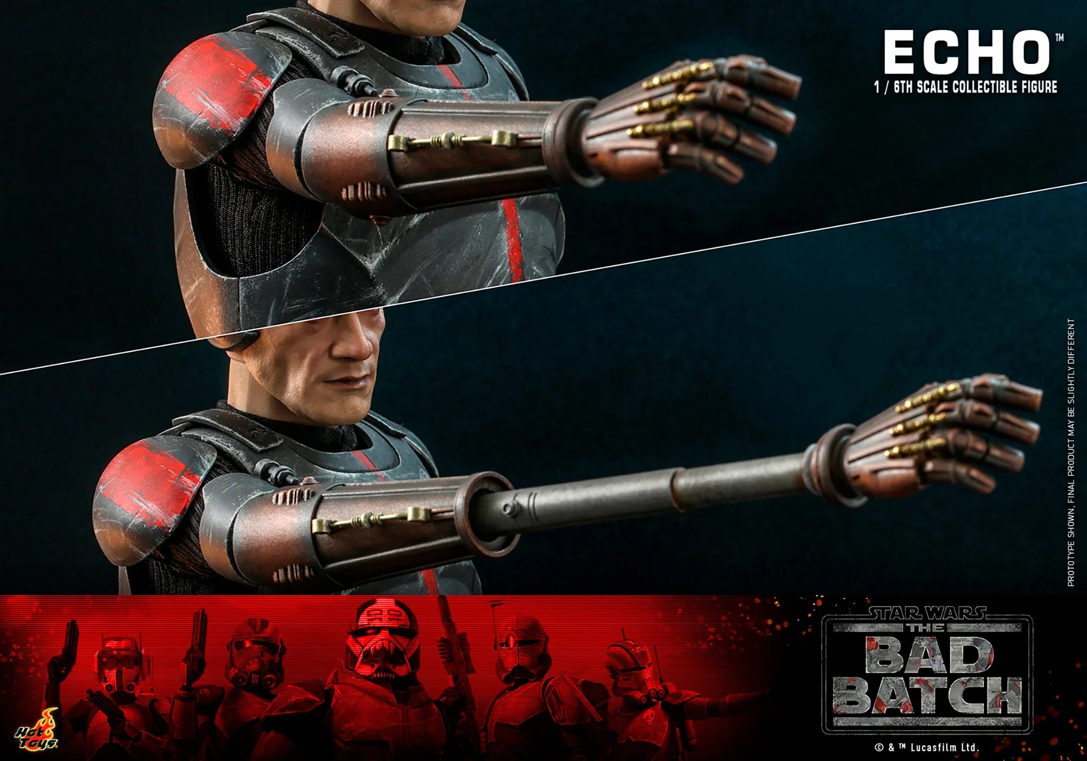 Hot Toys 1/6th Scale Collectible Star Wars The Bad Batch Echo Action Figure