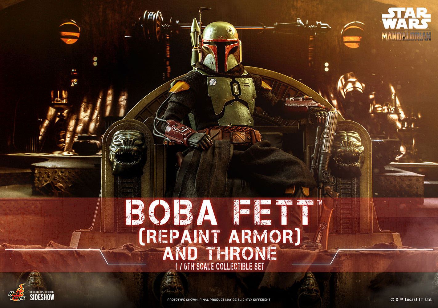 Hot Toys 1/6th Scale Repainted Armor Boba Fett and Throne Figure Set