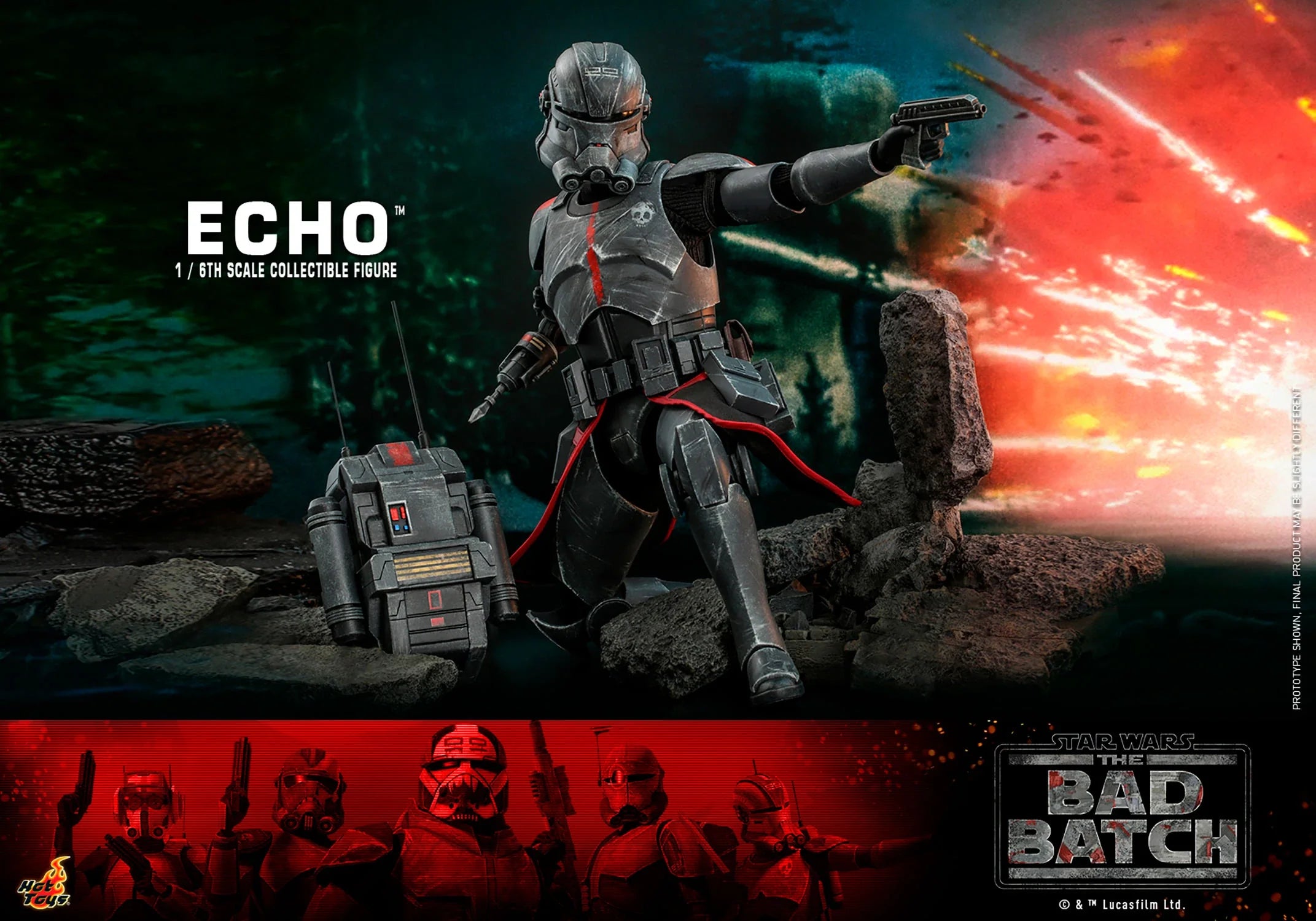 Hot Toys 1/6th Scale Collectible Star Wars The Bad Batch Echo Action Figure