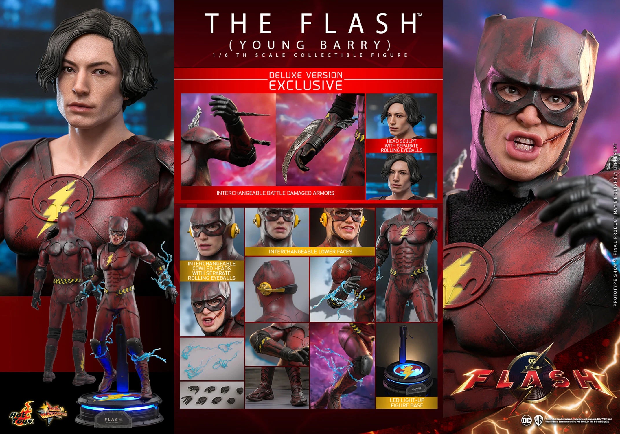 Hot Toys Deluxe 1/6th Scale Collectible Figure of The Flash Movie's Young Barry Allen