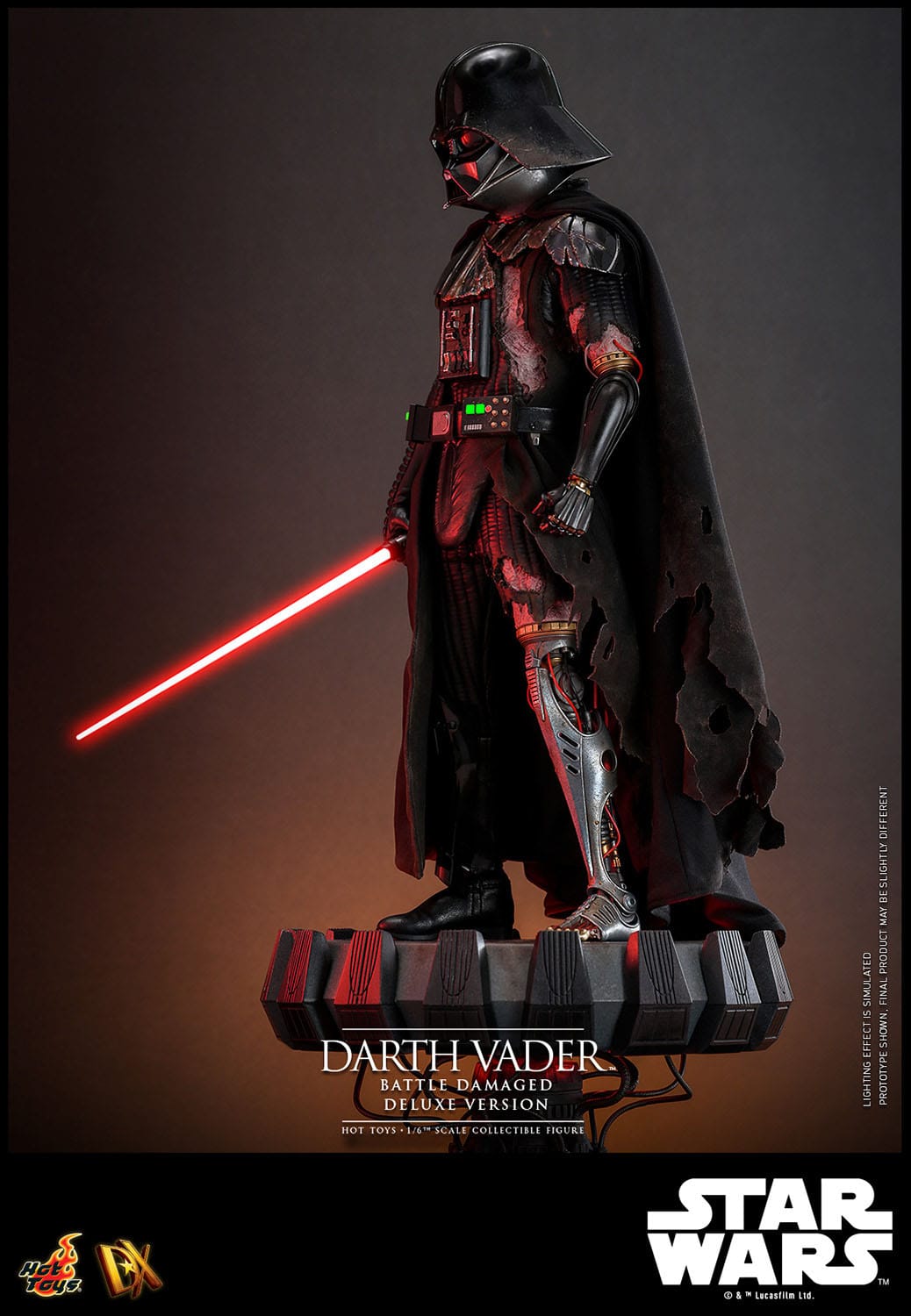 Hot Toys Star Wars Deluxe 1/6th Scale Collectible Action Figure of Battle - Damaged Darth Vader