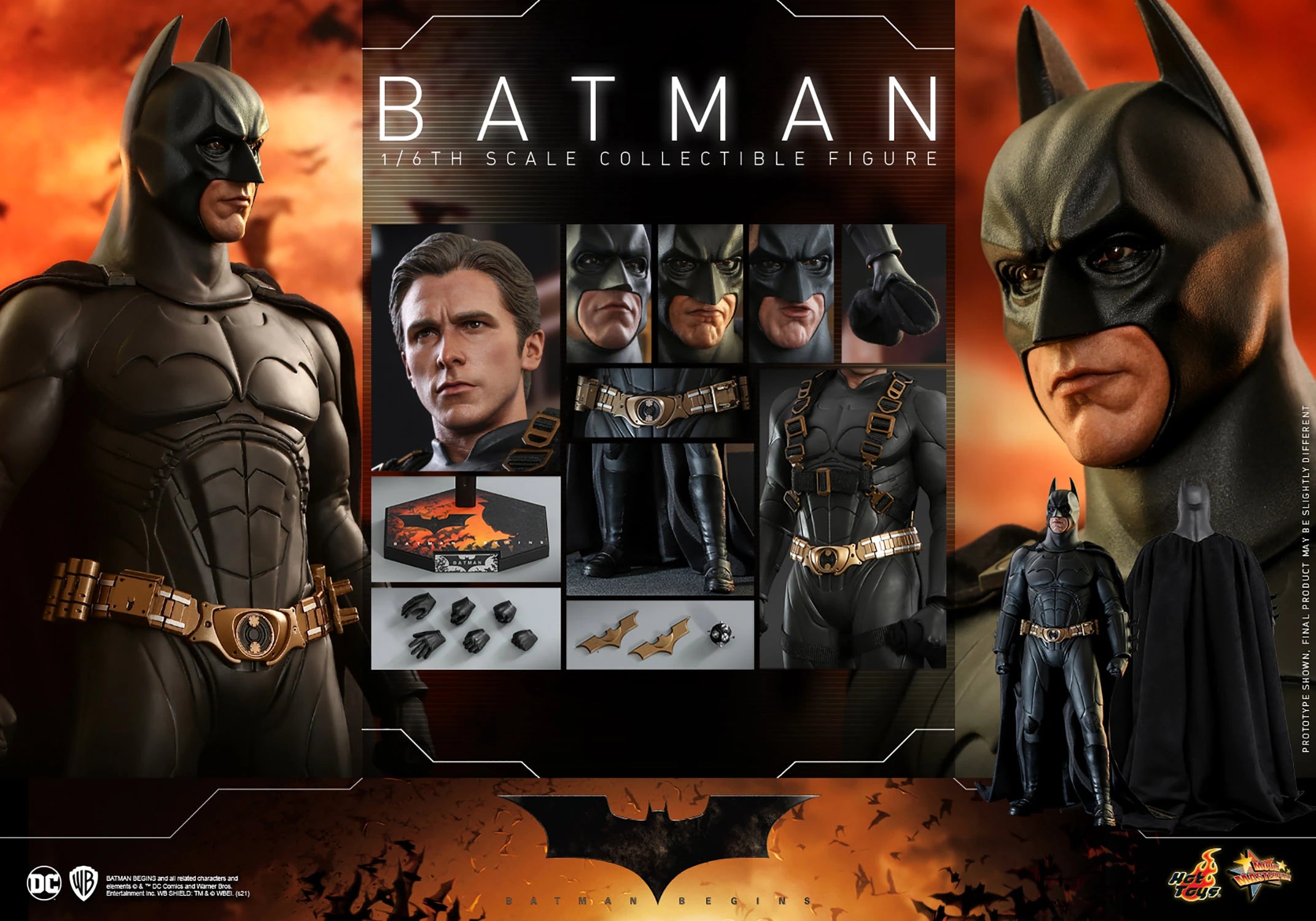 Hot Toys 1/6th Scale Collectible Figure of DC Batman from The Dark Knight and Batman Begins