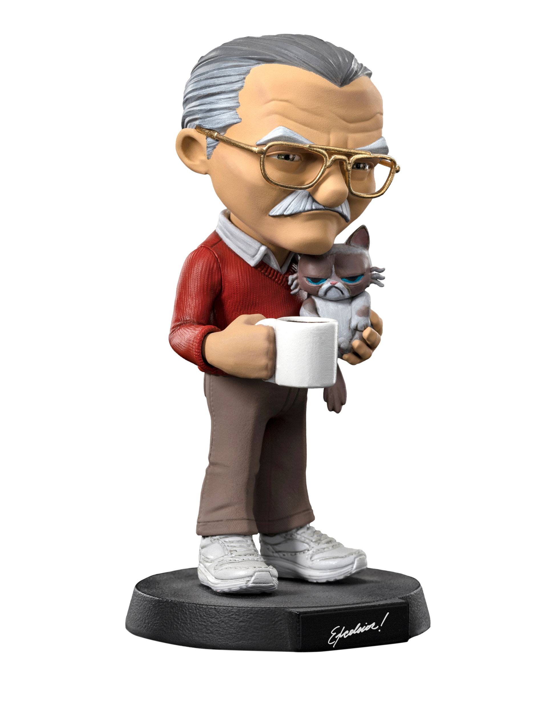 Iron Studios POW! Entertainment MiniCo Collectible Statue Featuring Stan Lee with Grumpy Cat