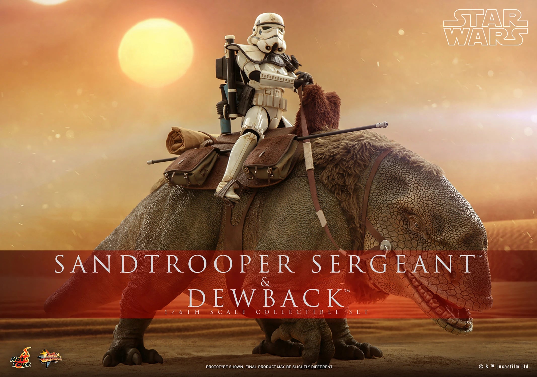 Hot Toys 1/6th Scale Star Wars A New Hope Sandtrooper Sergeant & Dewback Collectible Set