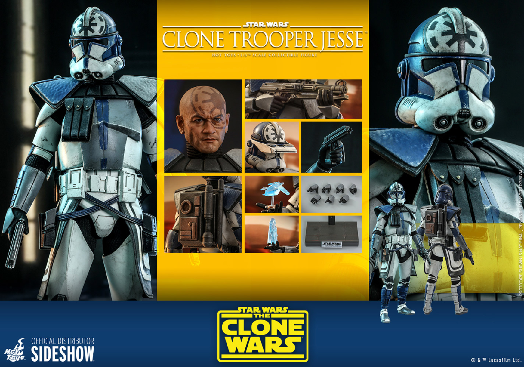 Hot Toys 1/6th Scale Star Wars Clone Wars Clone Trooper Jesse Collectible Figure