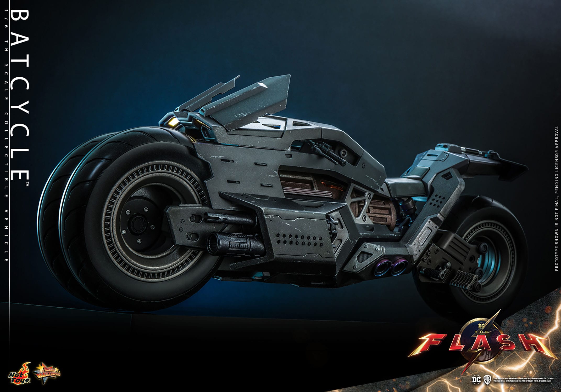 Hot Toys 1/6th Scale Collectible DC Comics The Flash Movie Batcycle Figure for Enthusiasts