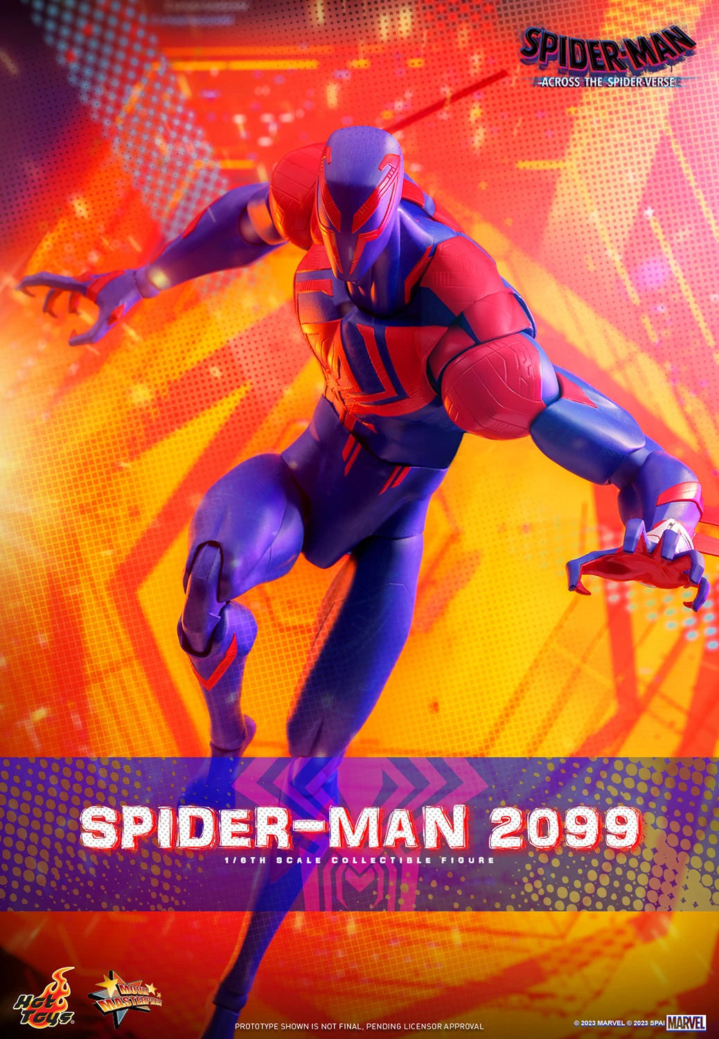 Hot Toys 1/6th Scale Futuristic Spider-Man 2099 Figure from Across The Spider-Verse