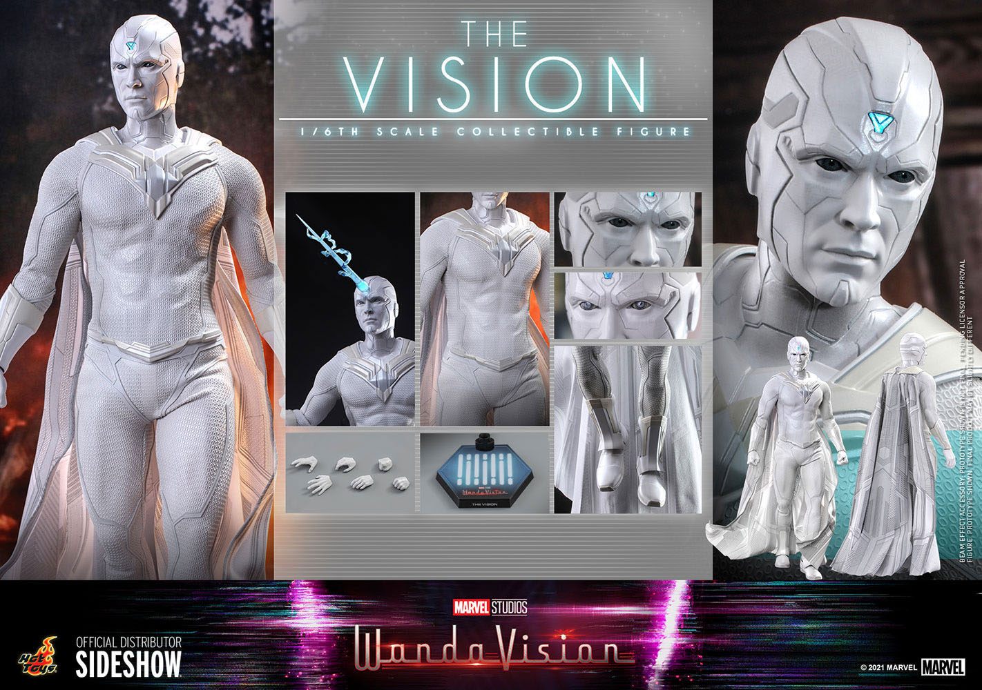 Hot Toys 1/6 Scale WandaVision Action Figure - All - White The Vision