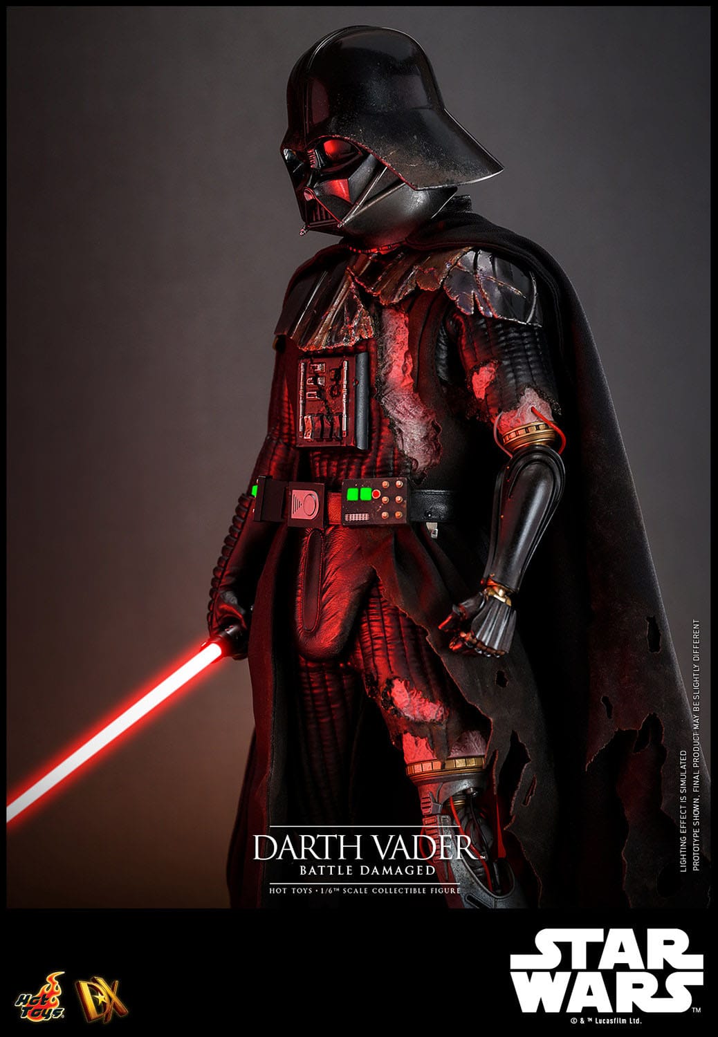 Hot Toys 1/6th Scale Battle-Damaged Star Wars Darth Vader Collectible Figure